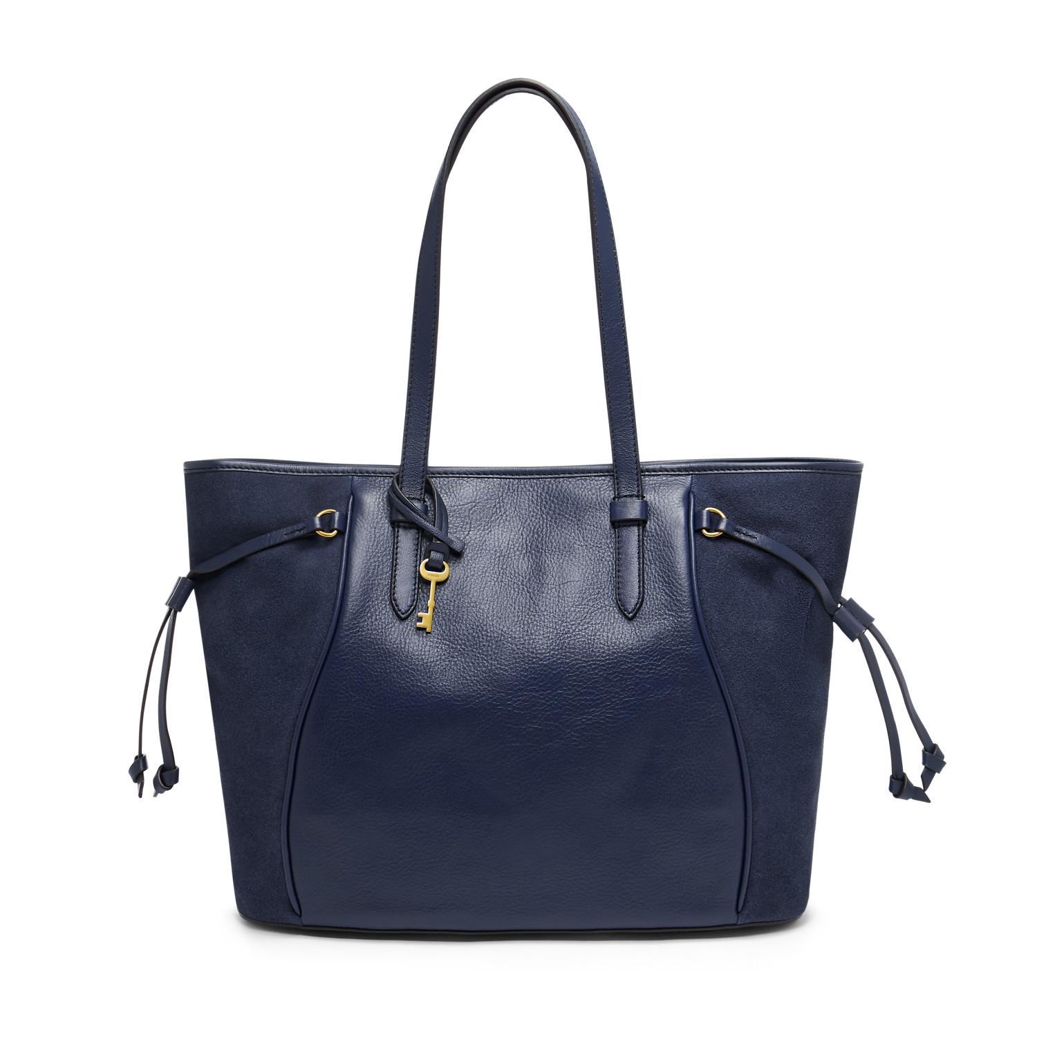 Fossil Charli Leather Tote in Blue | Lyst