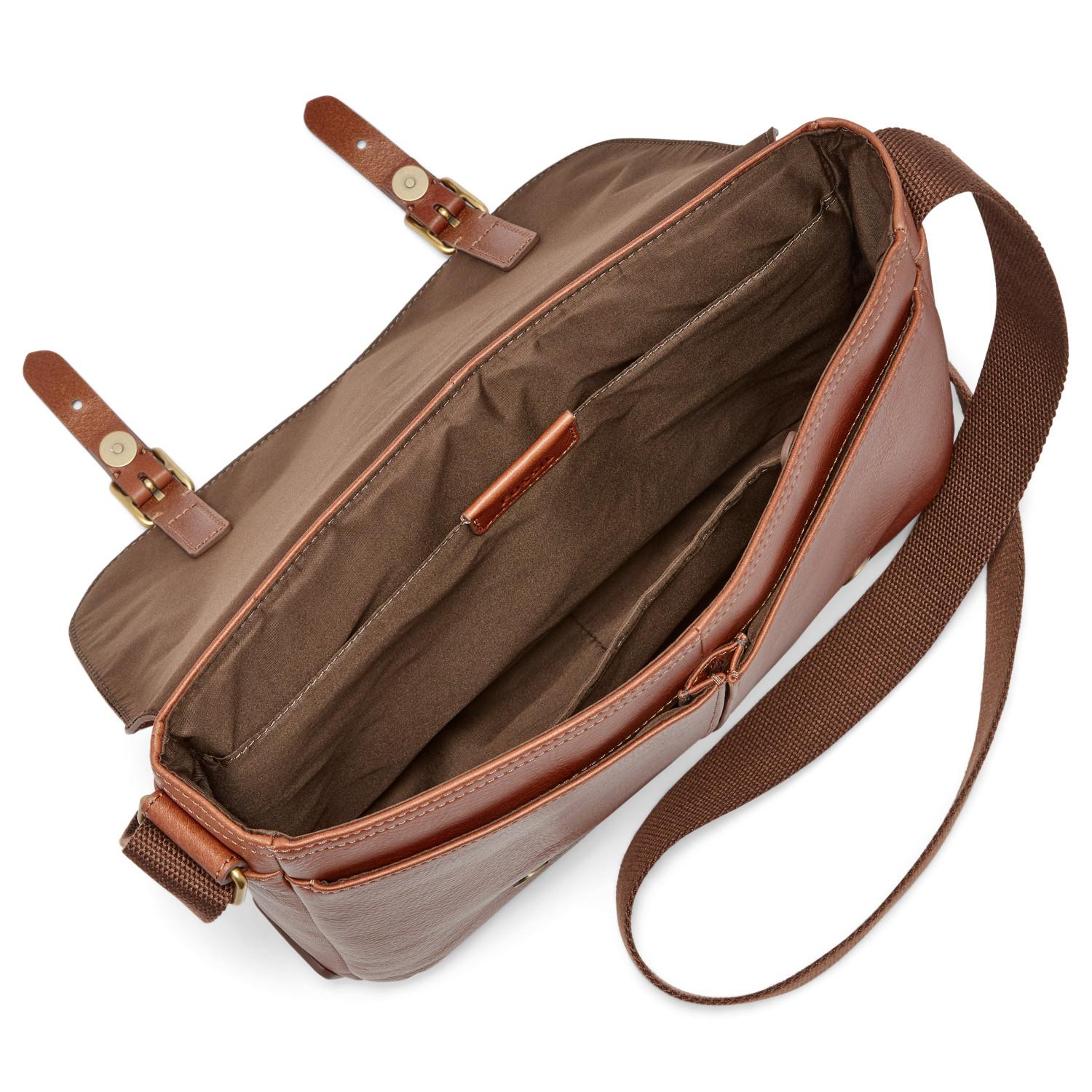 Fossil Leather Buckner Small Commuter Bag Cognac in Brown for Men