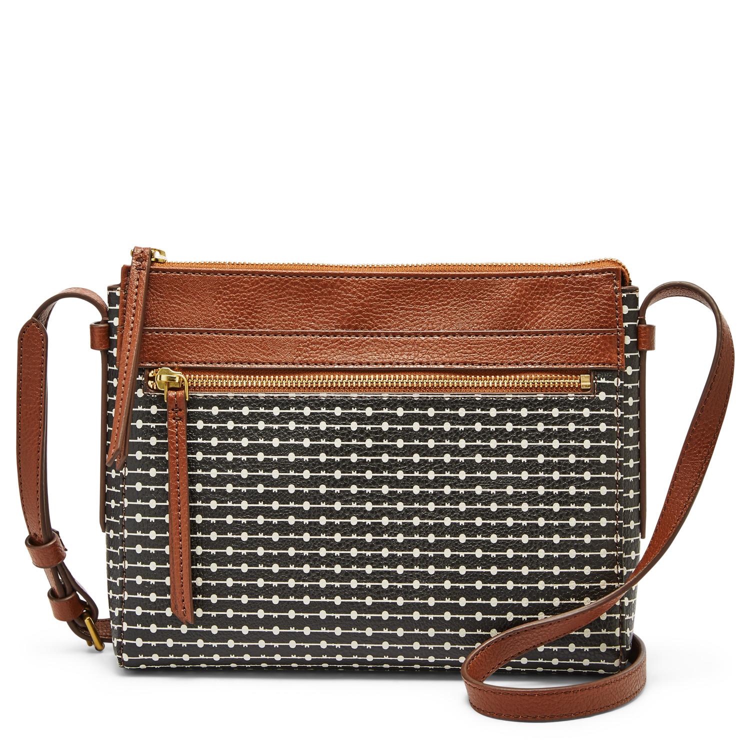 Fossil Felicity Crossbody Handbags Black/white - Lyst