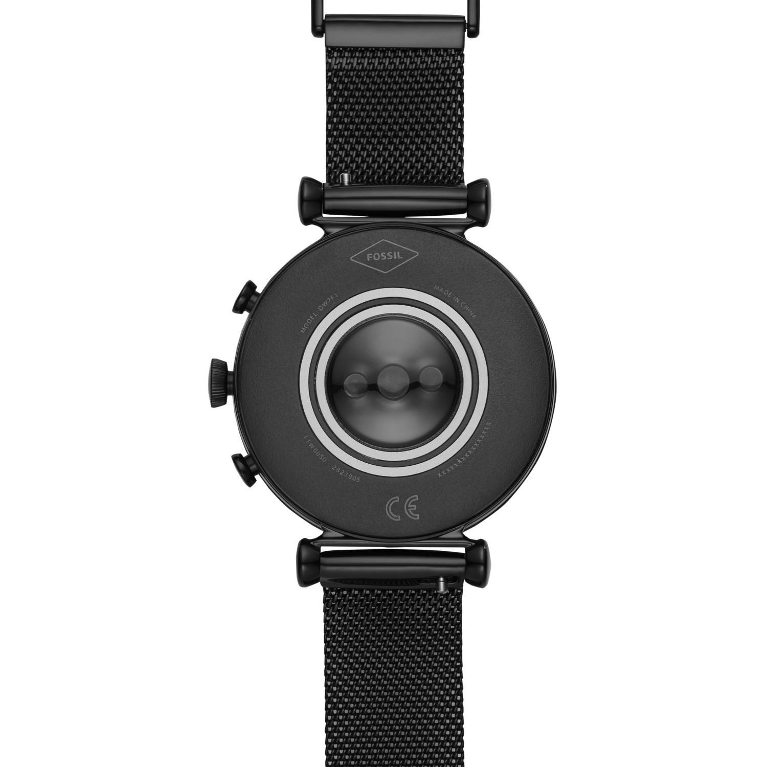 Fossil Refurbished Gen 4 Smartwatch Sloan Hr Black Stainless Steel Mesh - Lyst