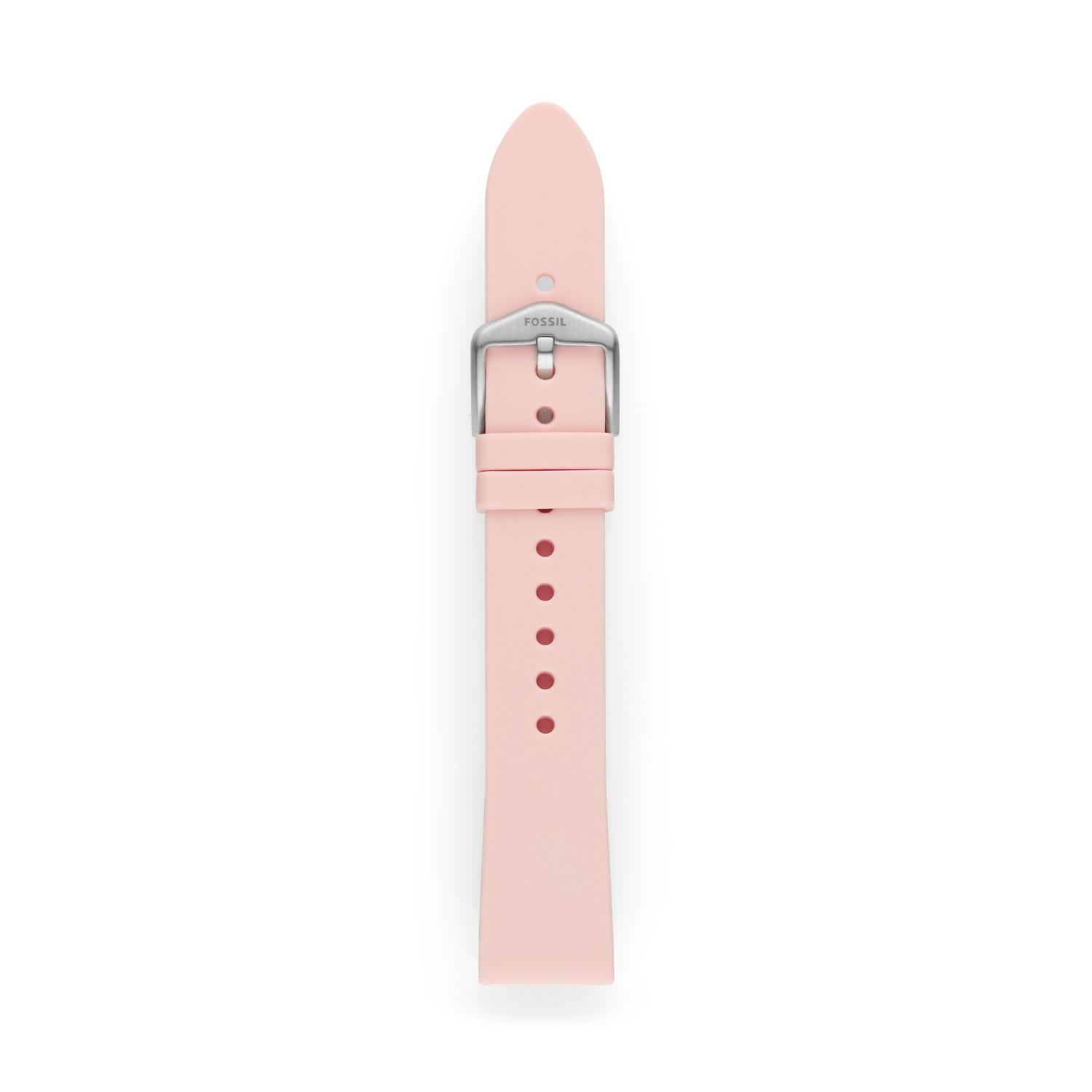 Fossil 18mm Blush Silicone Strap in Red 