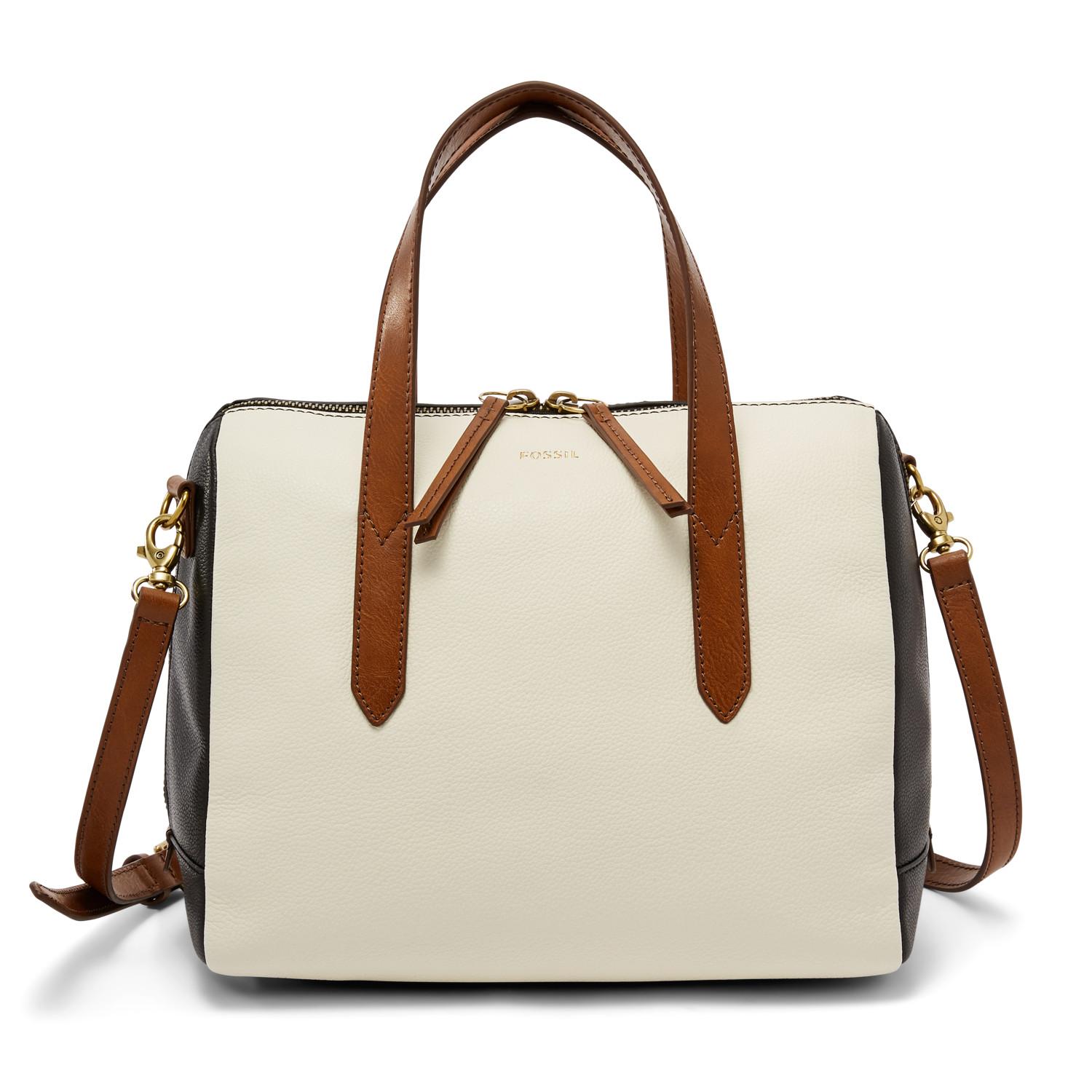 Fossil Leather Sydney Satchel Handbags White Multi Lyst
