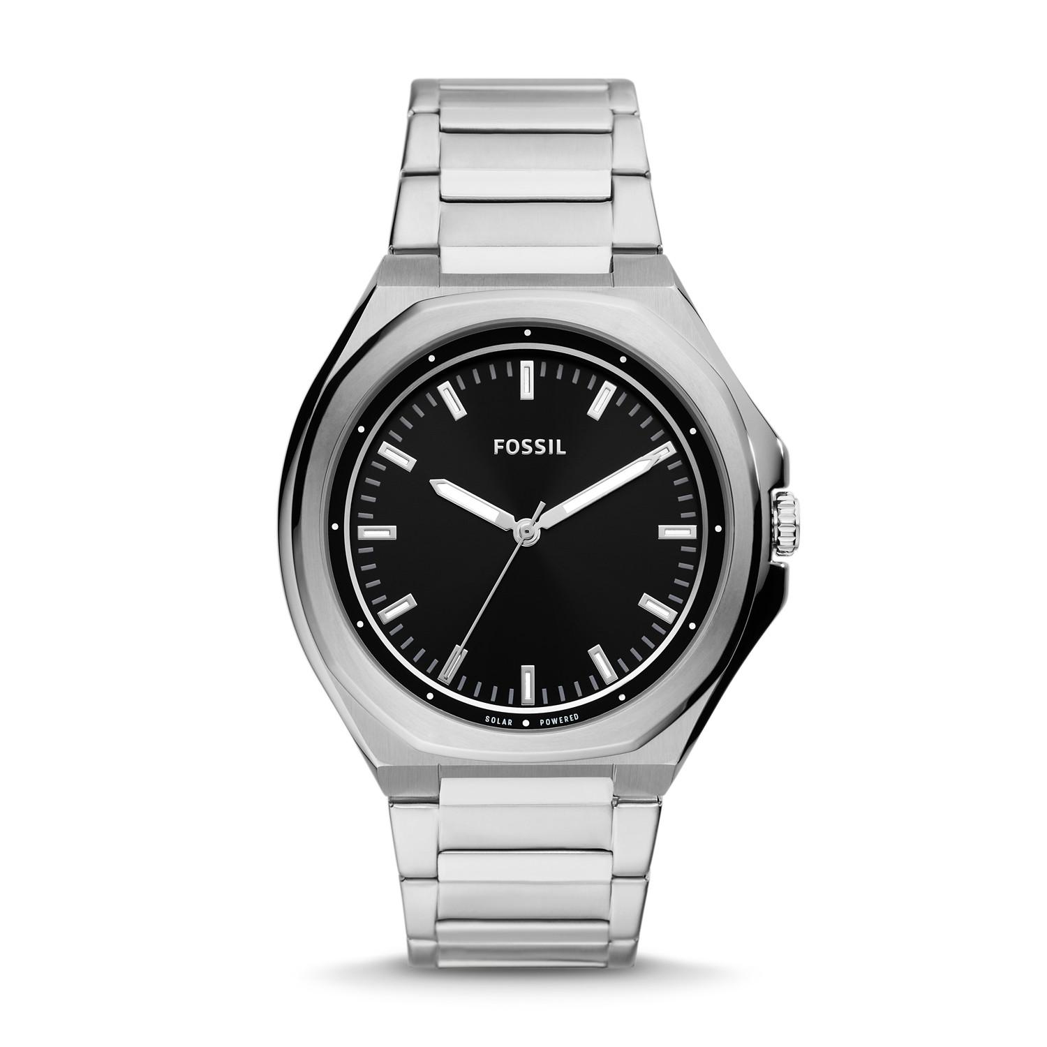 Fossil Evanston Solarpowered Stainless Steel Watch in Metallic for Men