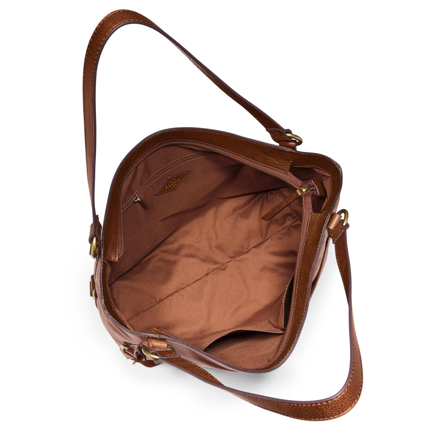 Fossil Leather Sam Tote in Brown | Lyst