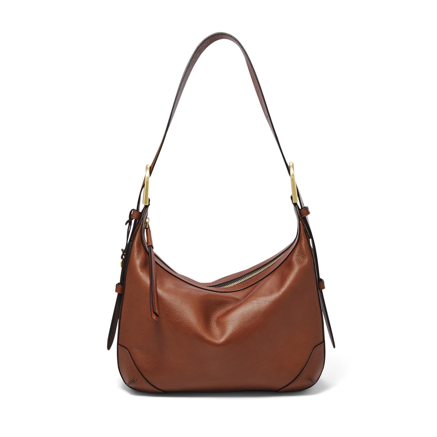 Fossil Leather Hannah Hobo Handbags Brown Lyst