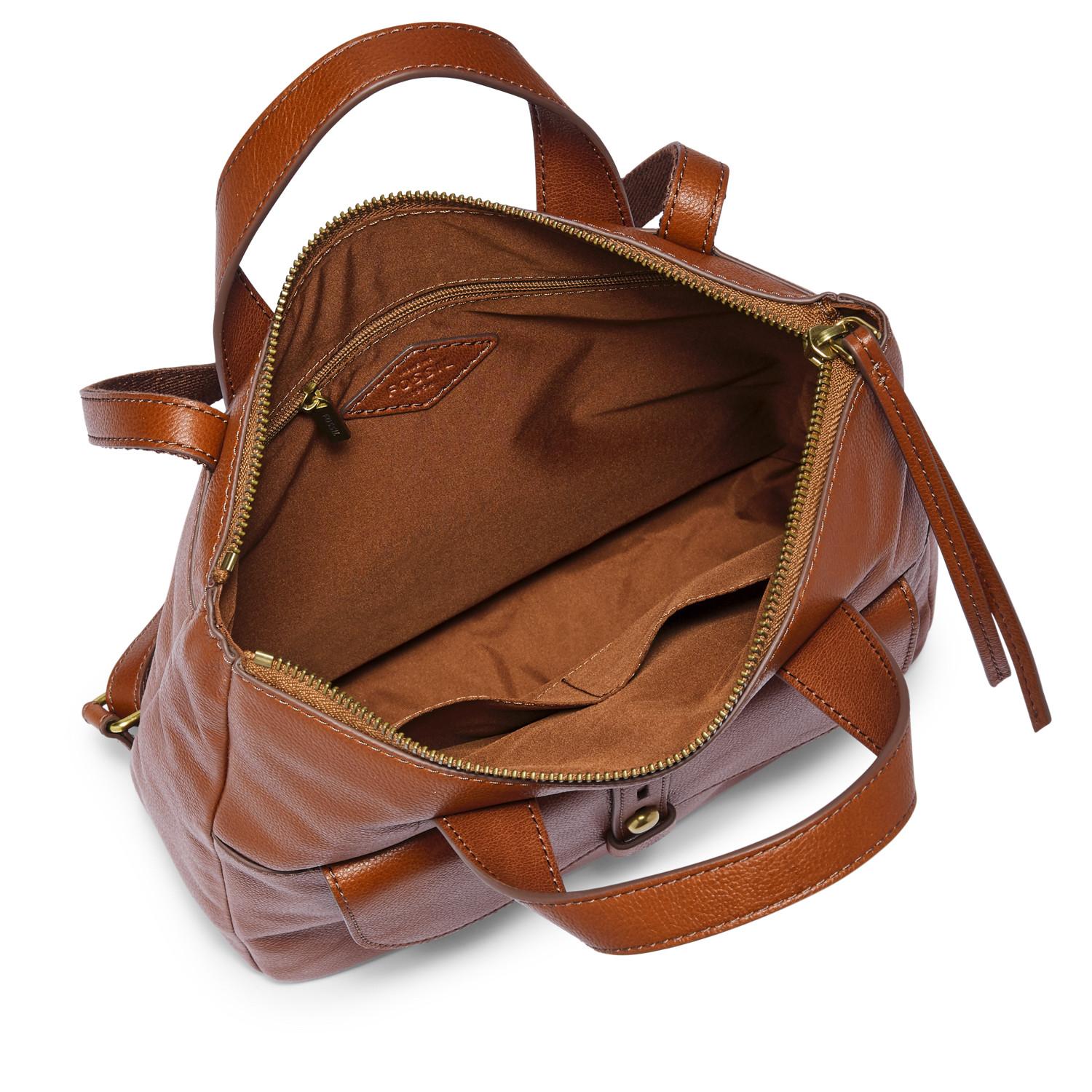 Fossil Leather Hunter Backpack in Brown 