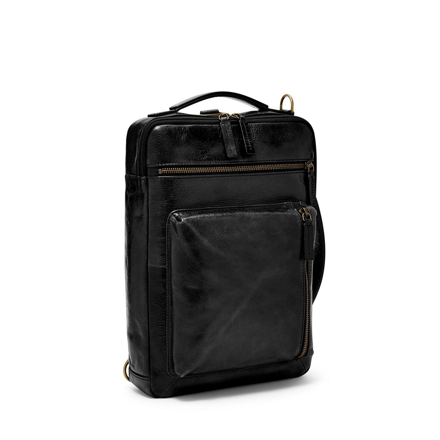 Fossil Leather Buckner Commuter Bag Mbg9483001 in Black for Men Lyst