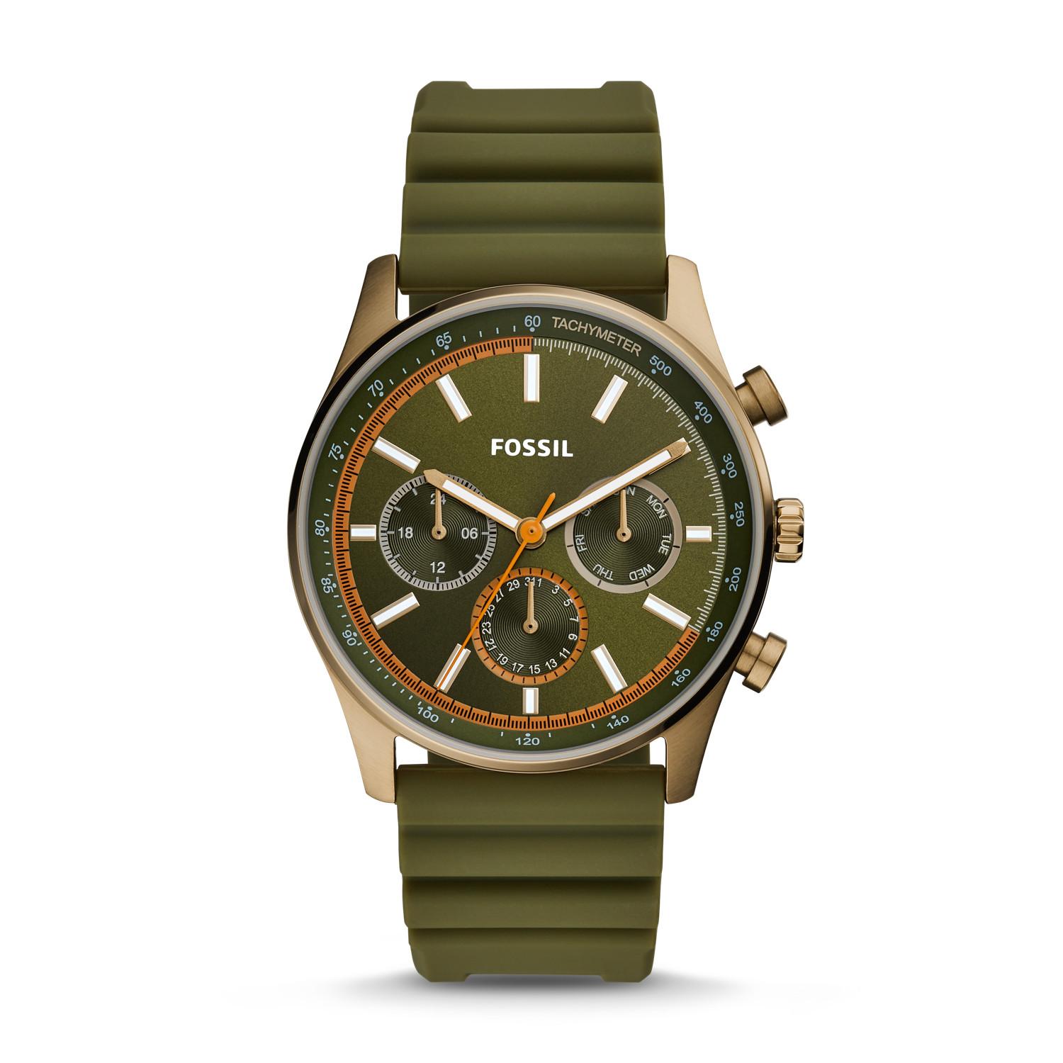 Fossil Sullivan Multifunction Olive Green Silicone Watch Jewelry for ...