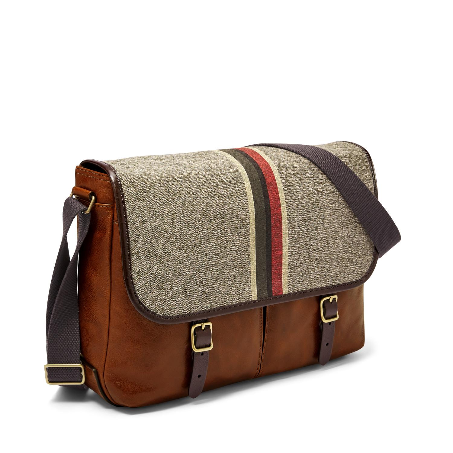 Fossil Leather Buckner Messenger Bag Brown for Men Lyst