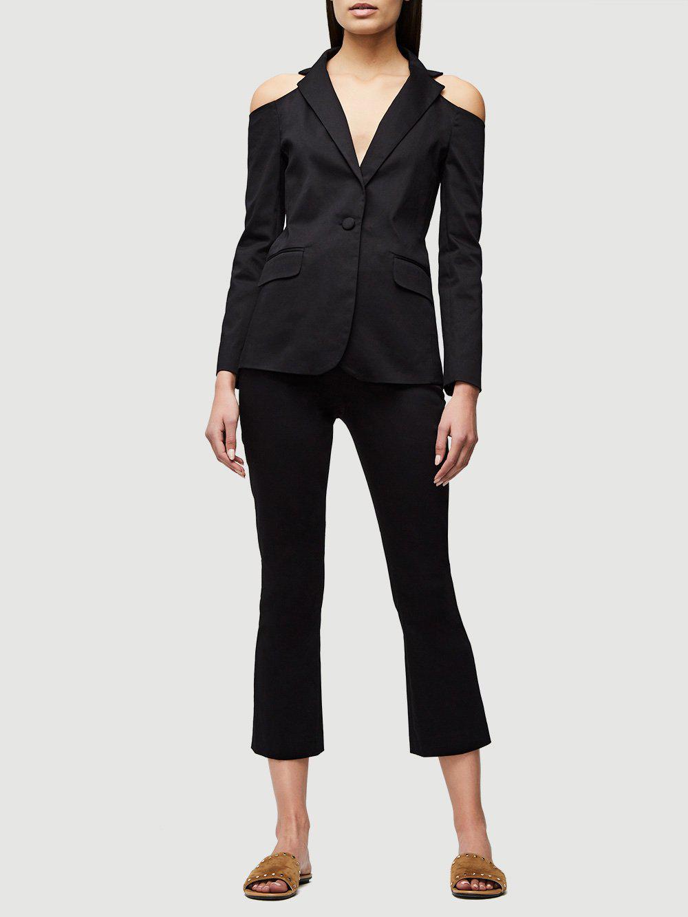 shoulderless jean jacket