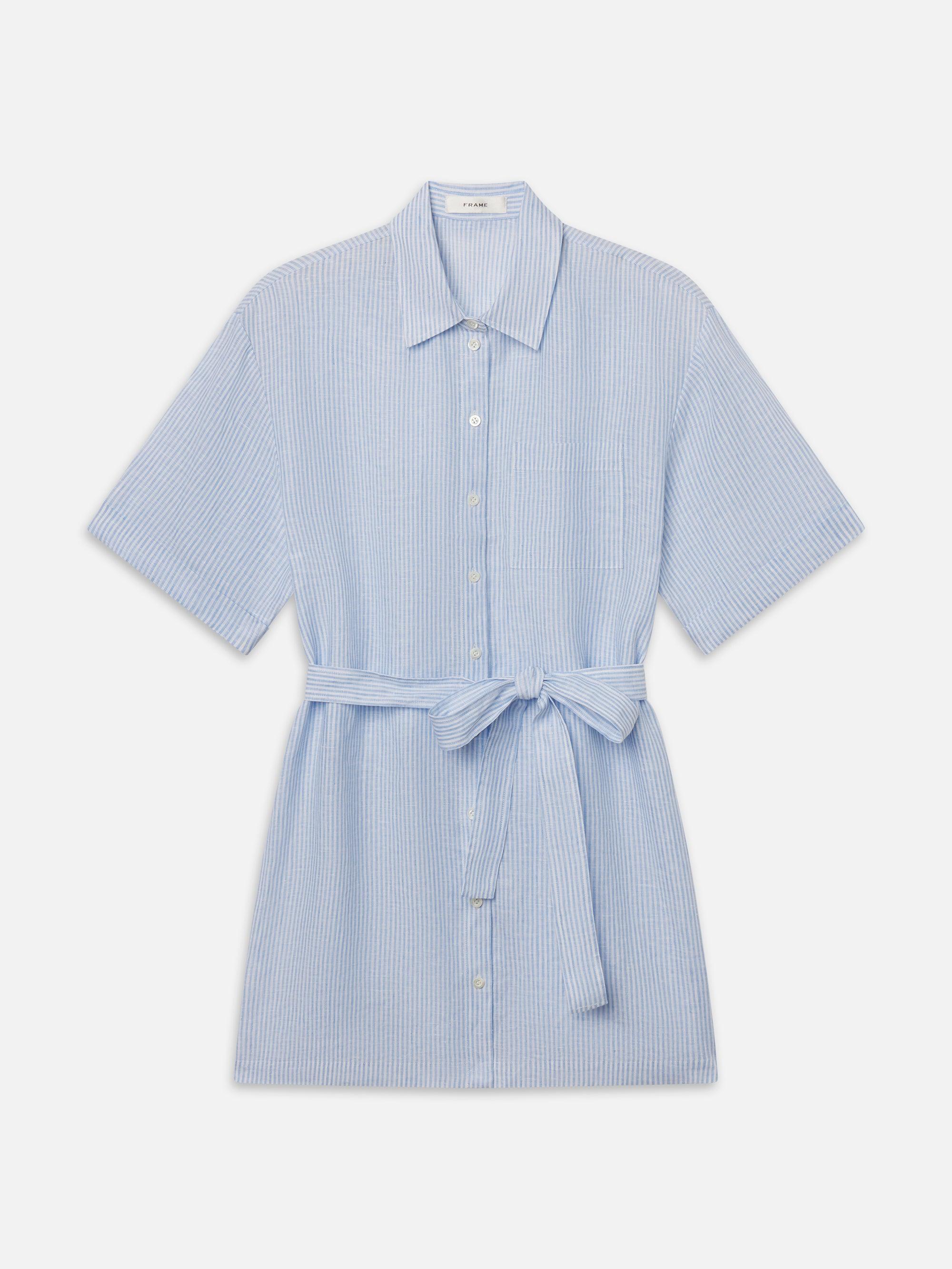 frame shirt dress FRAME Women's The Embroidered Day Dress - White