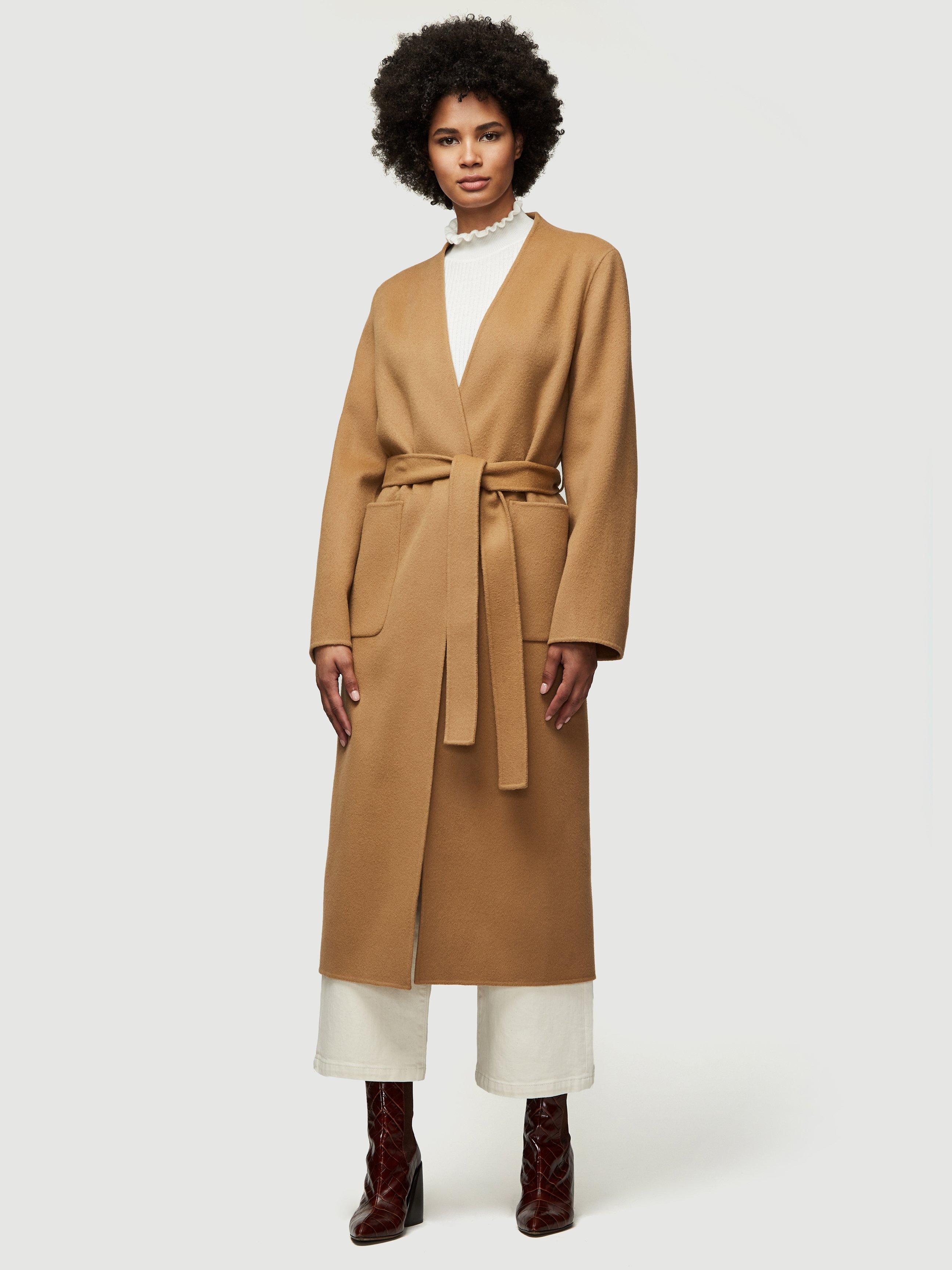 double faced wrap coat