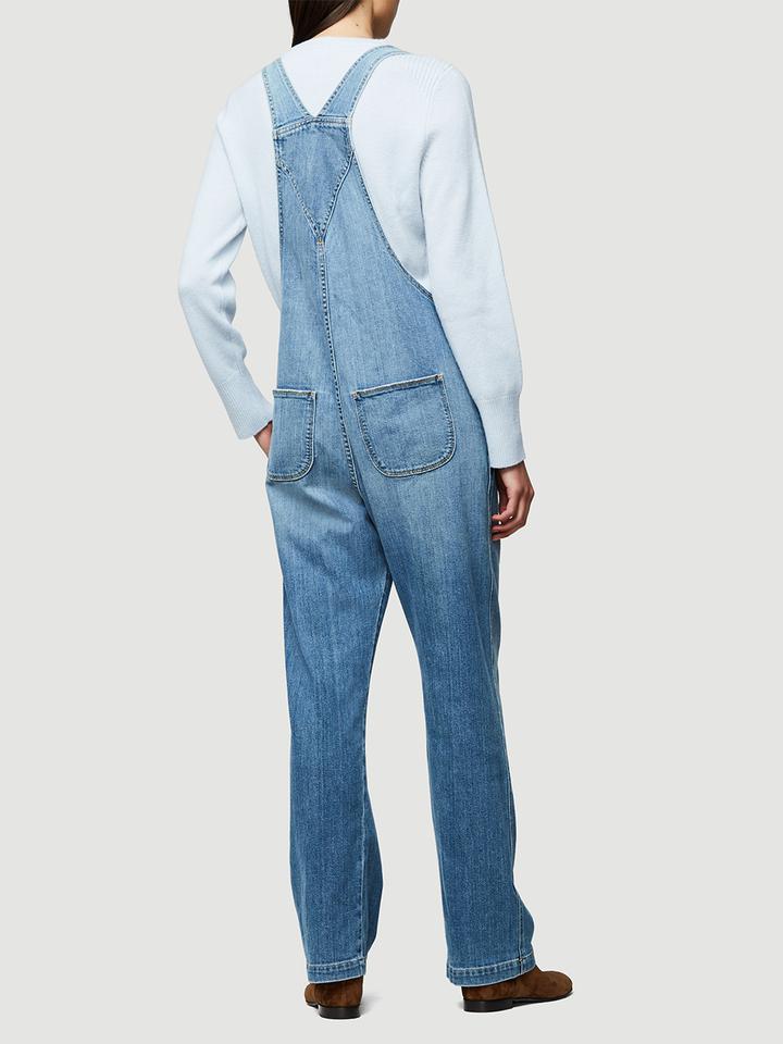FRAME Cotton Le Baggy Dungaree Overall in Blue - Lyst