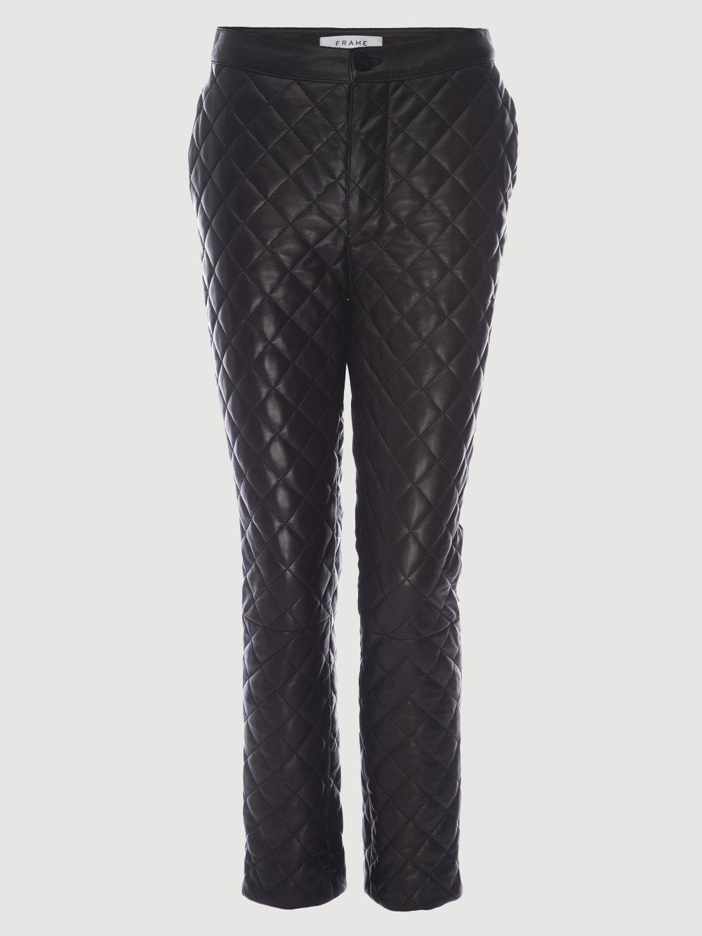 FRAME Quilted Leather Pant in Black Lyst