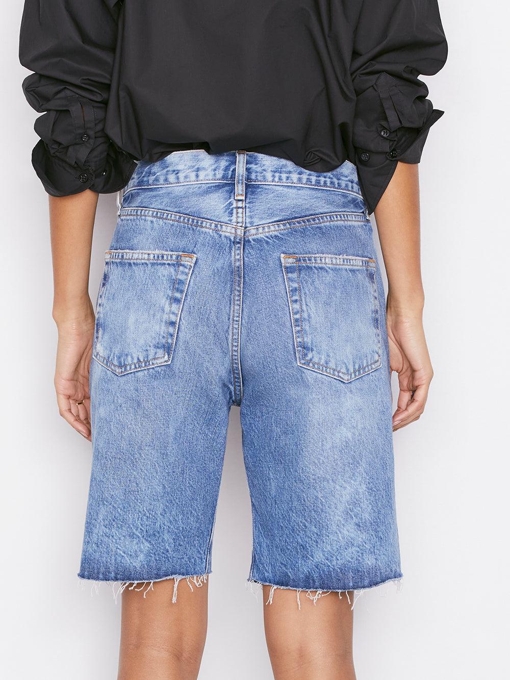 FRAME Le Slouch Bermuda in Blue | Lyst