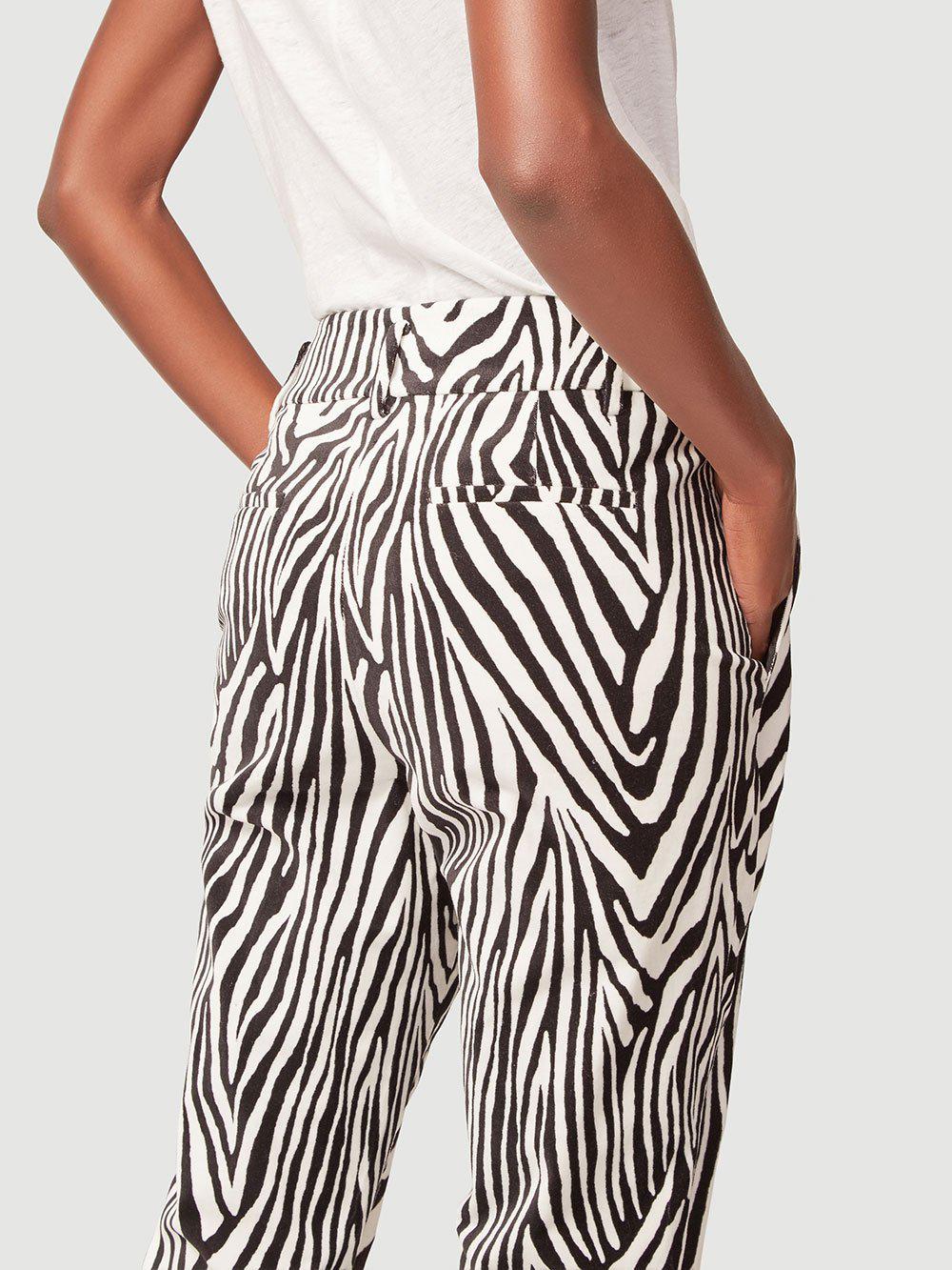 FRAME Cotton Zebra Tux Pants in Animal 