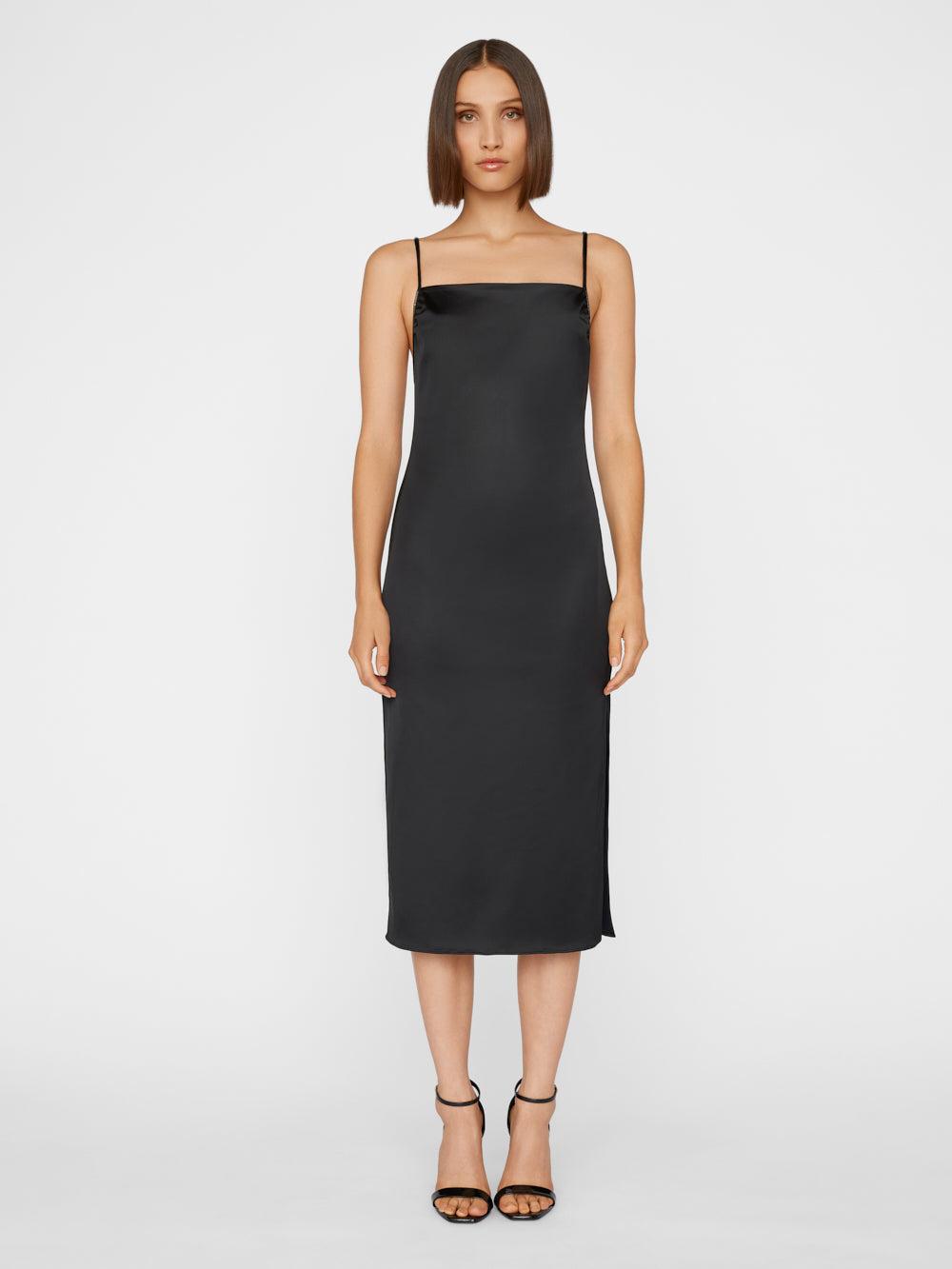 FRAME Beaded Strap Slip Dress in Black Lyst