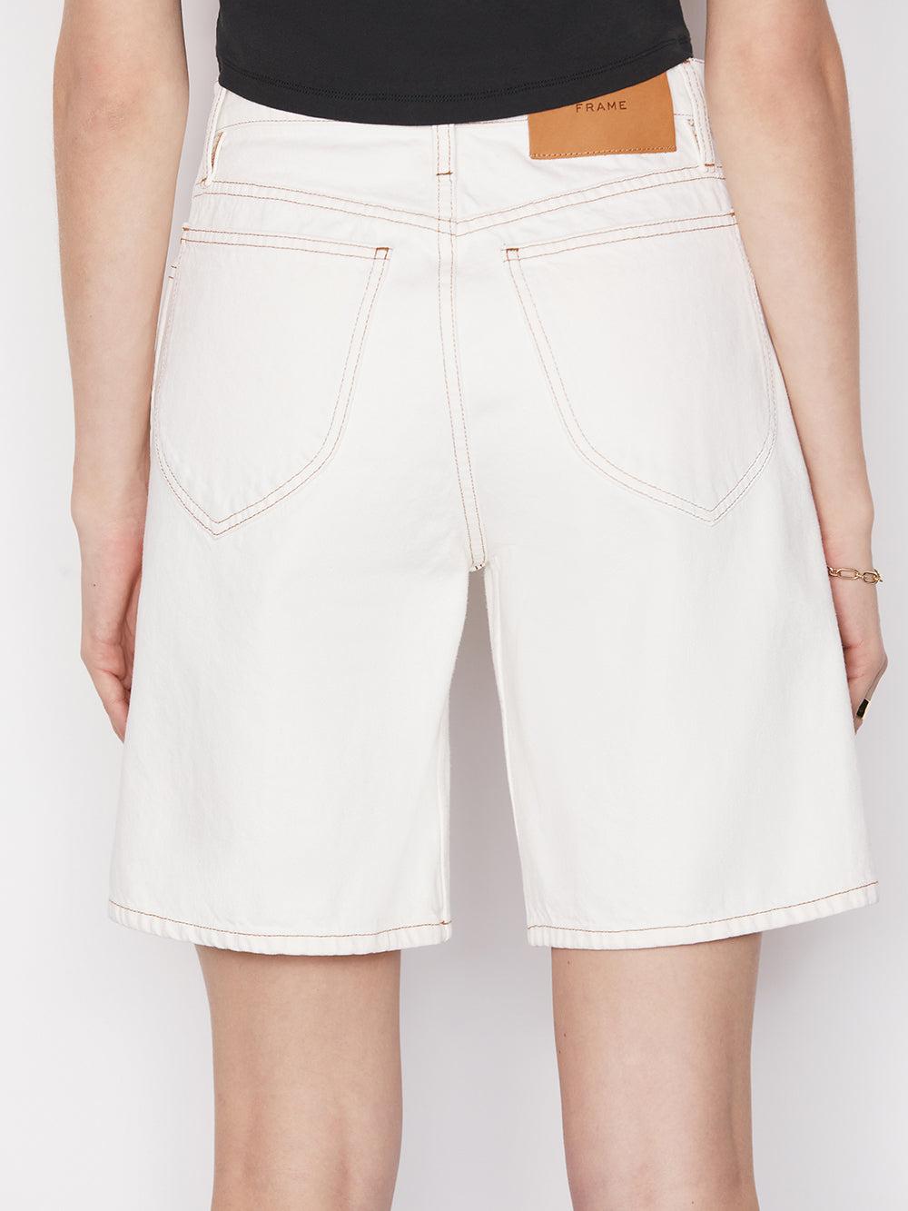 FRAME Le Italien Bermuda Short in White 