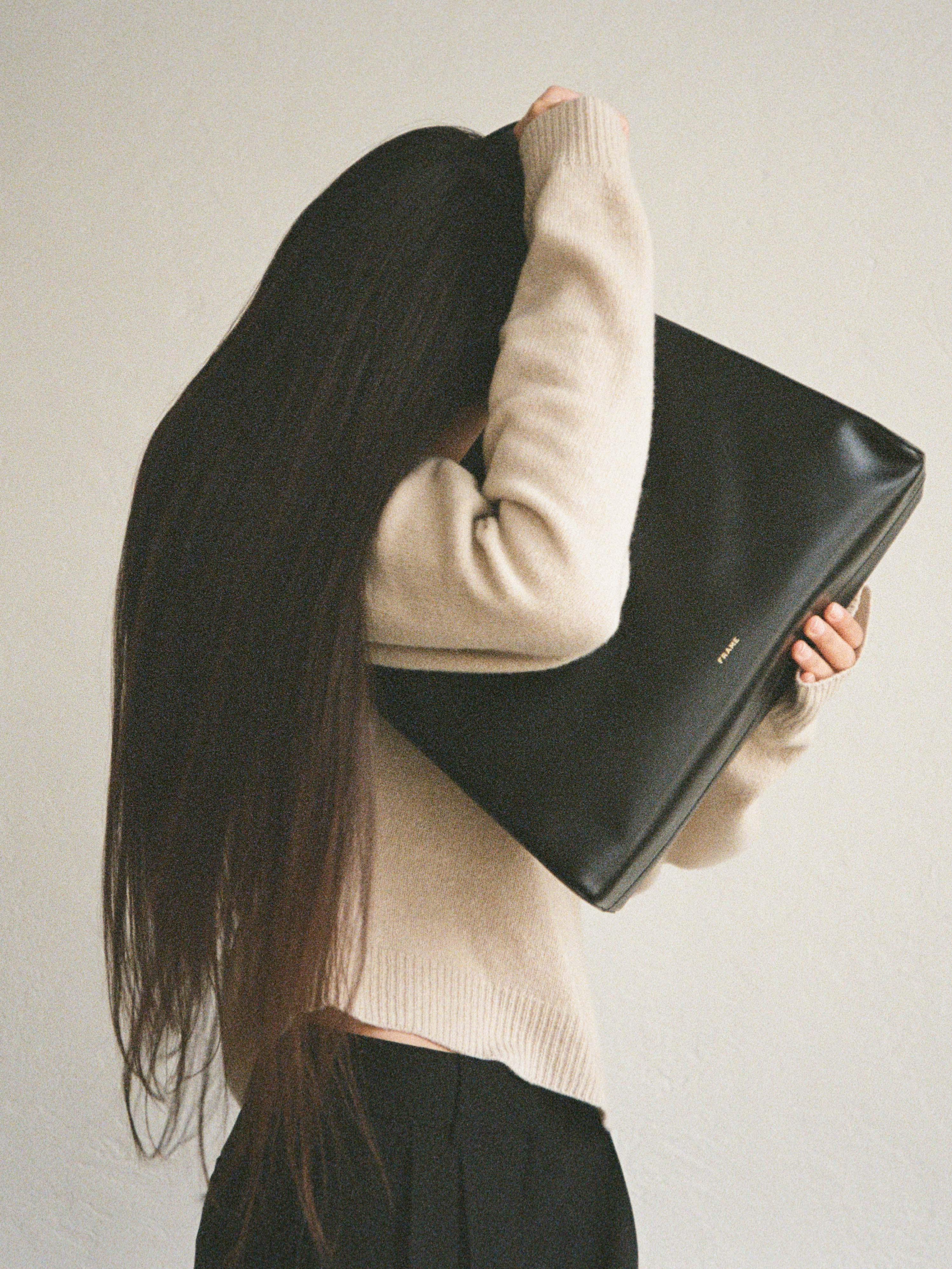 FRAME Ilona Two Textured Shoulder Bag in Black | Lyst