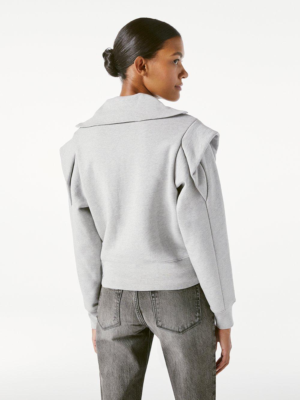FRAME Sporty Zip Sweatshirt in Gray | Lyst