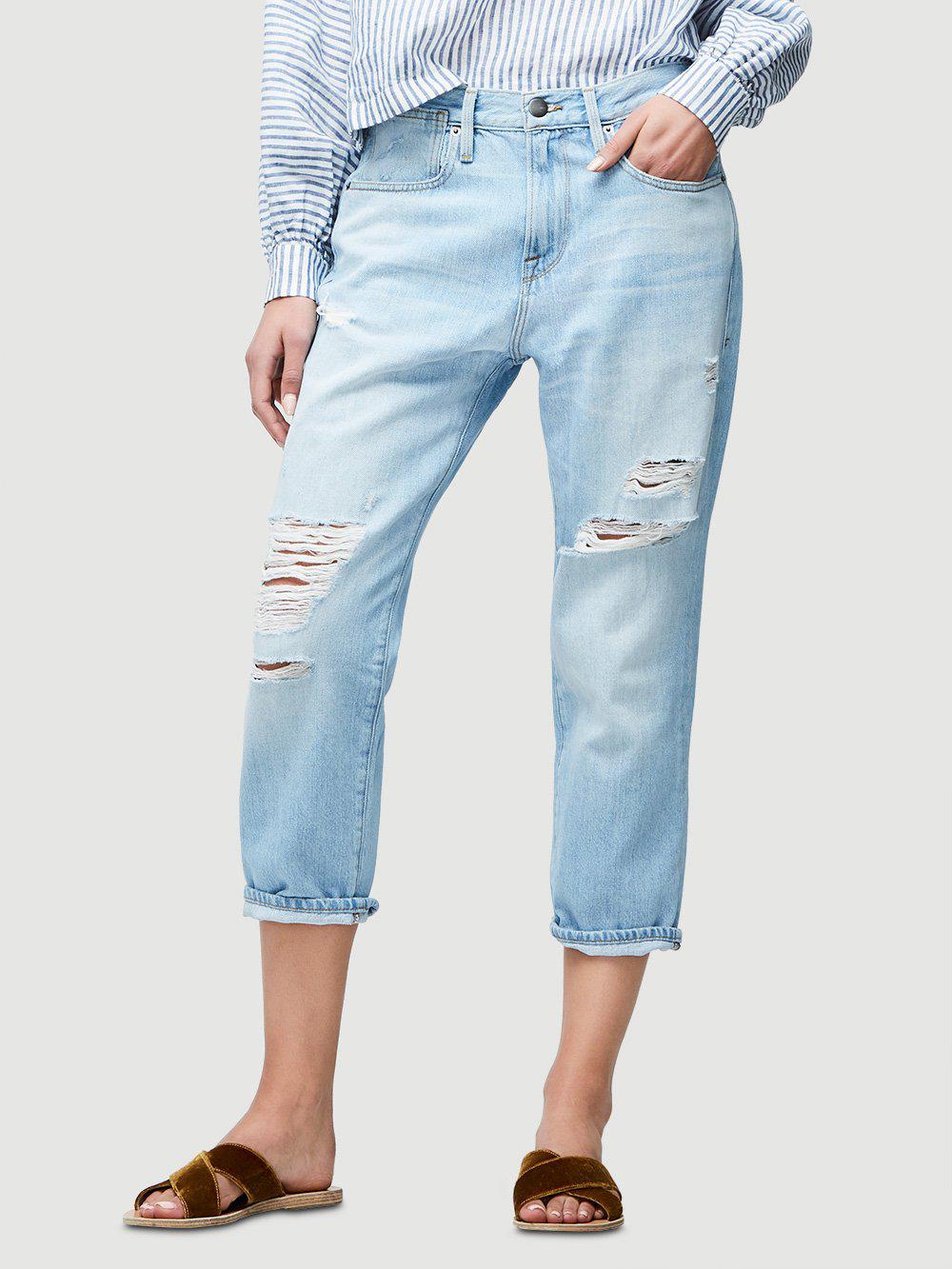 FRAME Denim Le Stevie Crop in Blue | Lyst