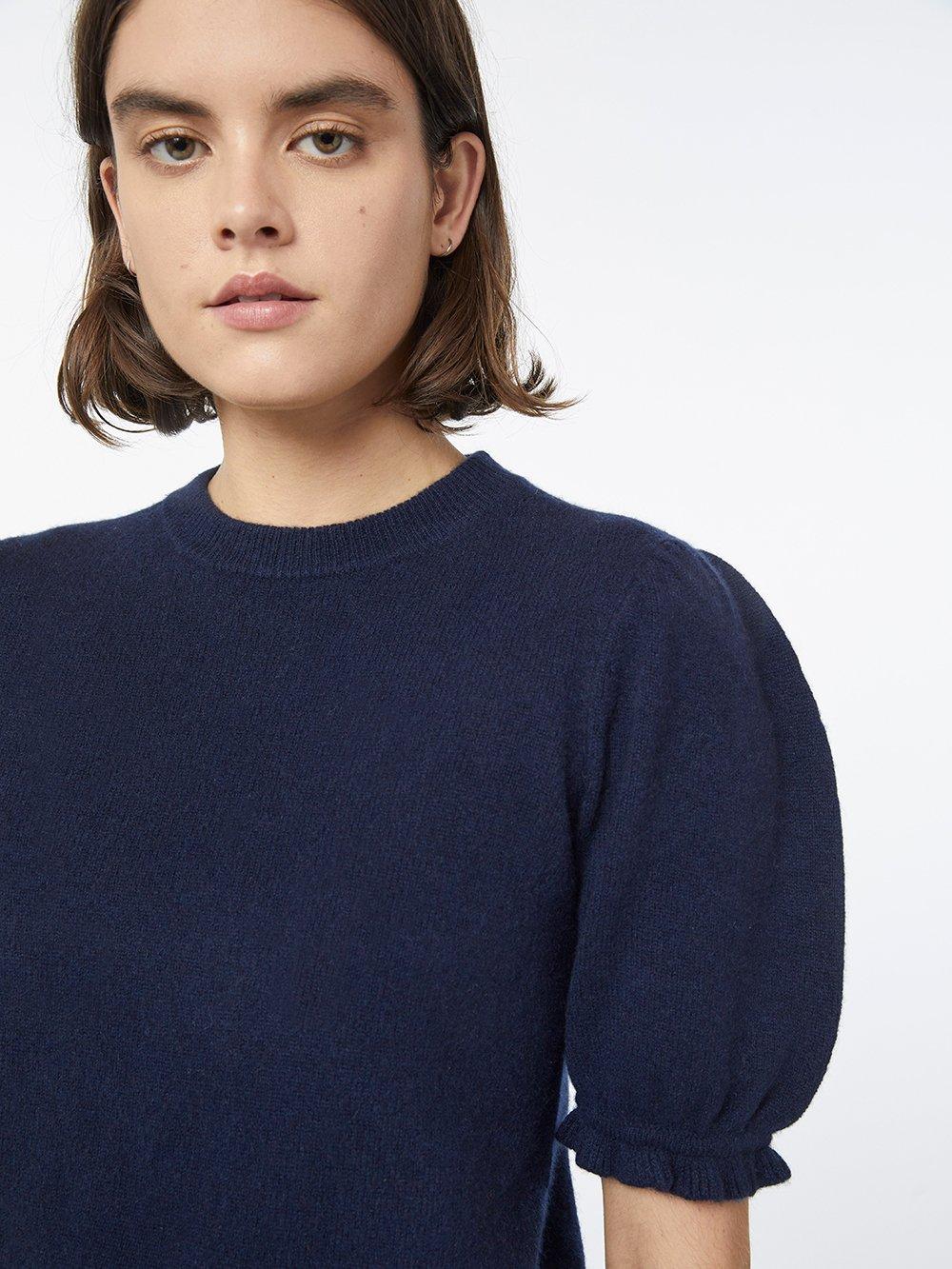 FRAME Cashmere Shirred Short Sleeve 