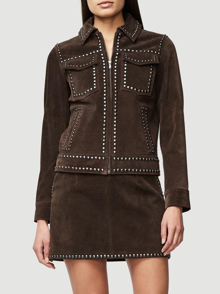 suede studded jacket