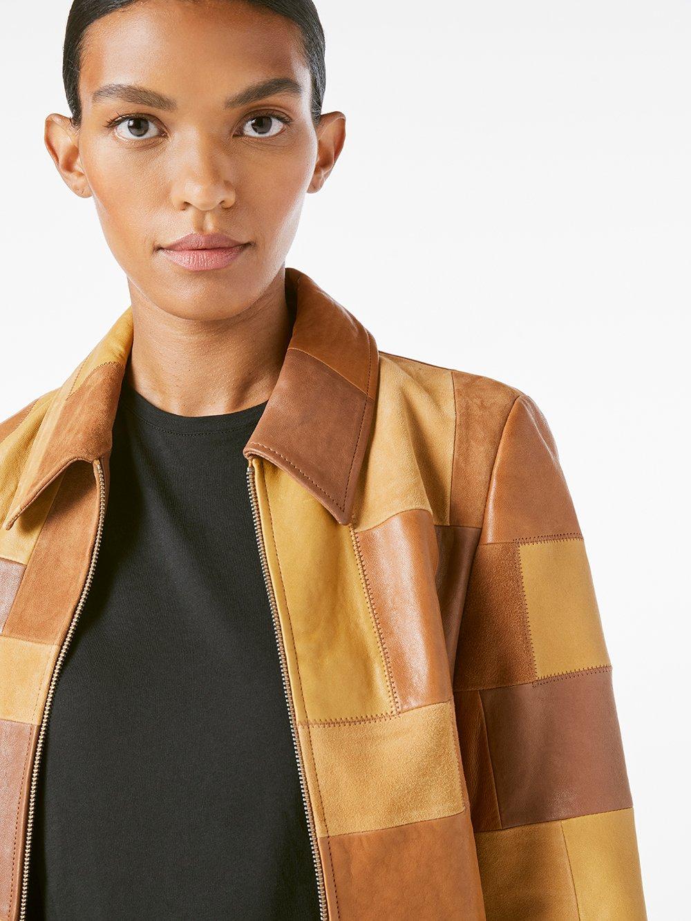 patchwork leather vest