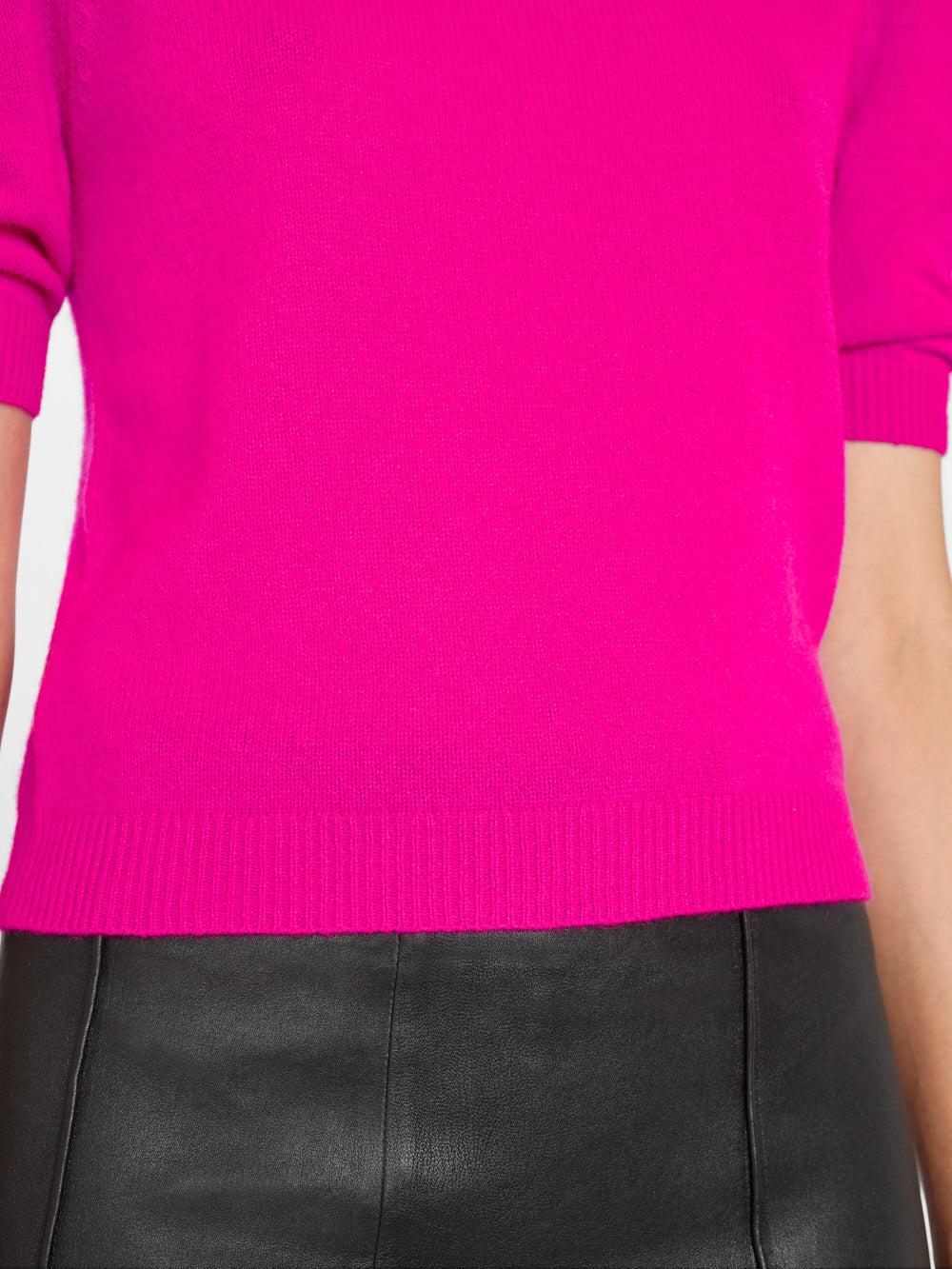 FRAME Ruched Sleeve Cashmere Sweater in Pink | Lyst