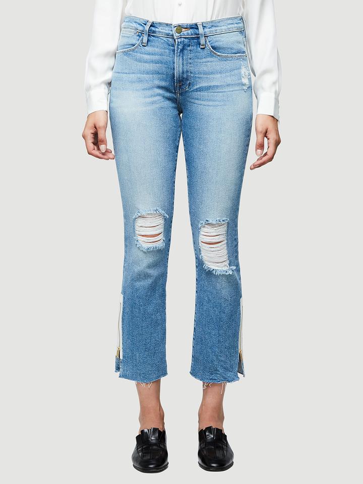 Straight Raw Edge Exposed Zipper 