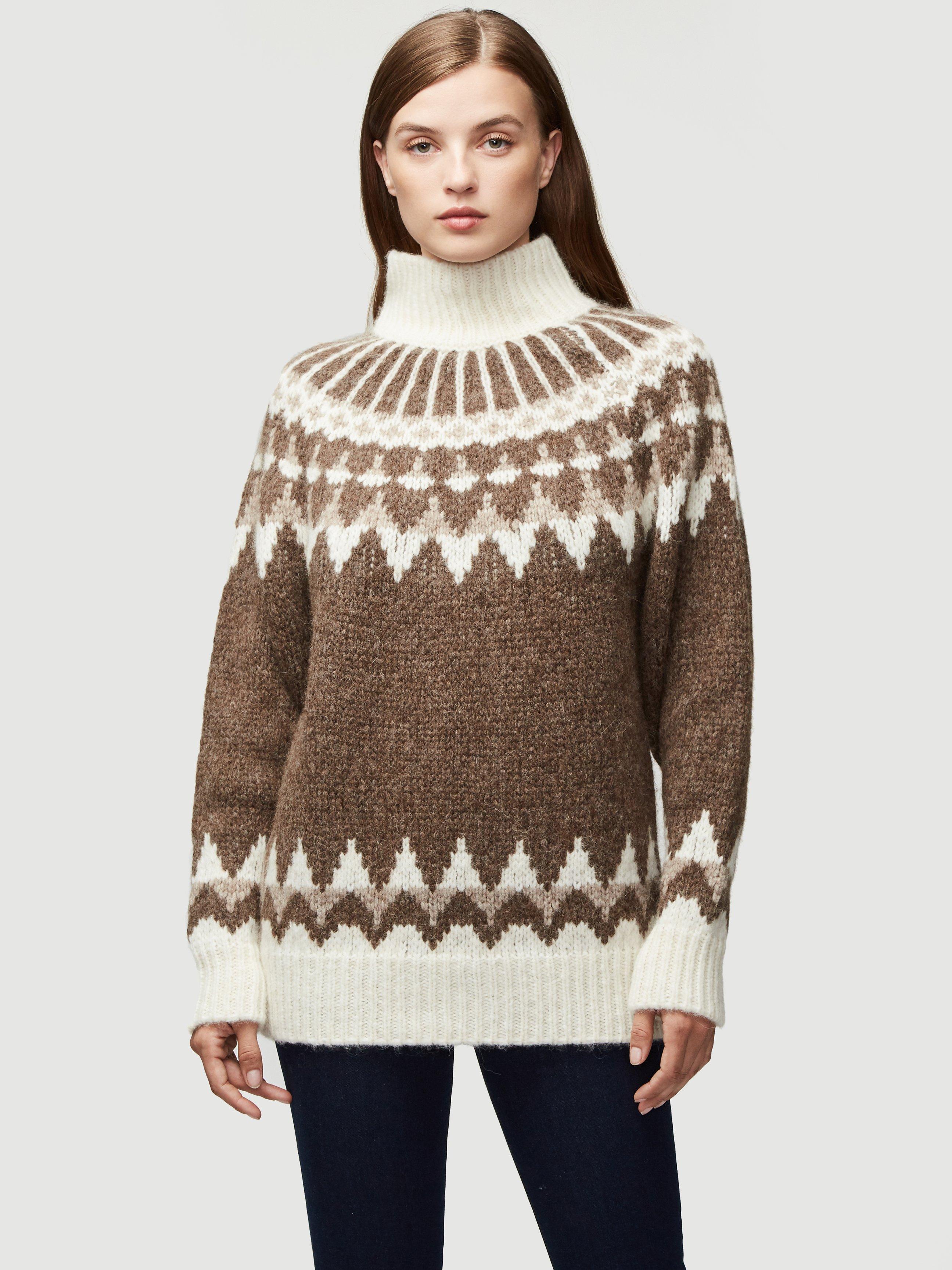 FRAME Alpaca Fair Isle Mock Neck Sweater | Lyst