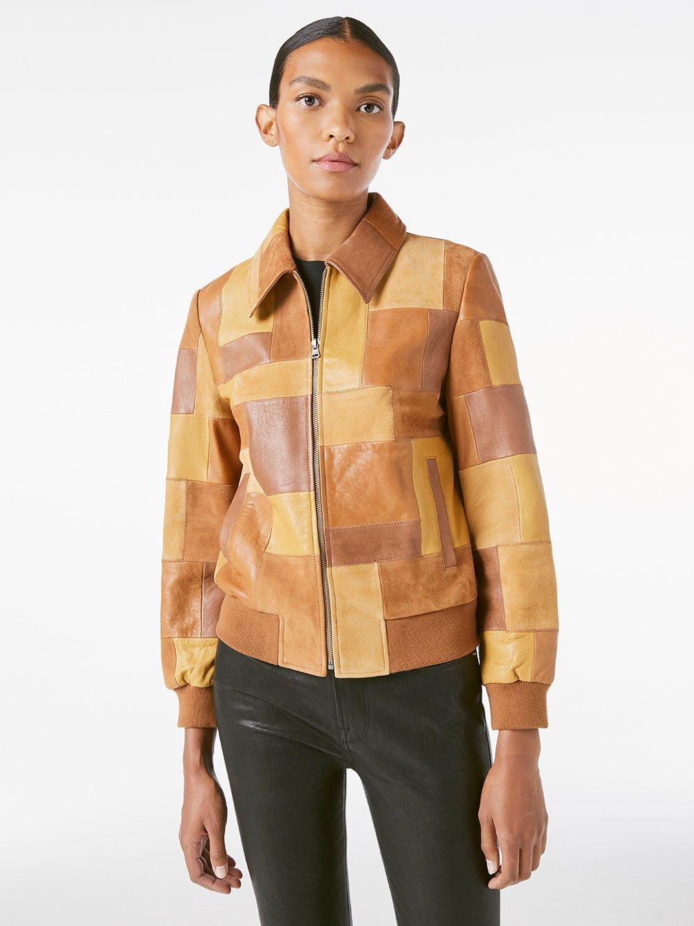 patchwork leather vest