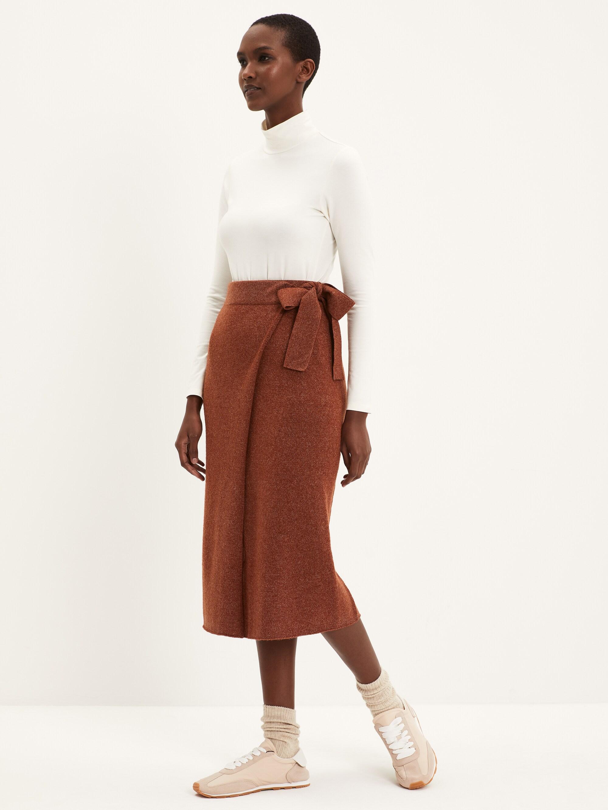 wrap midi skirt sweater
