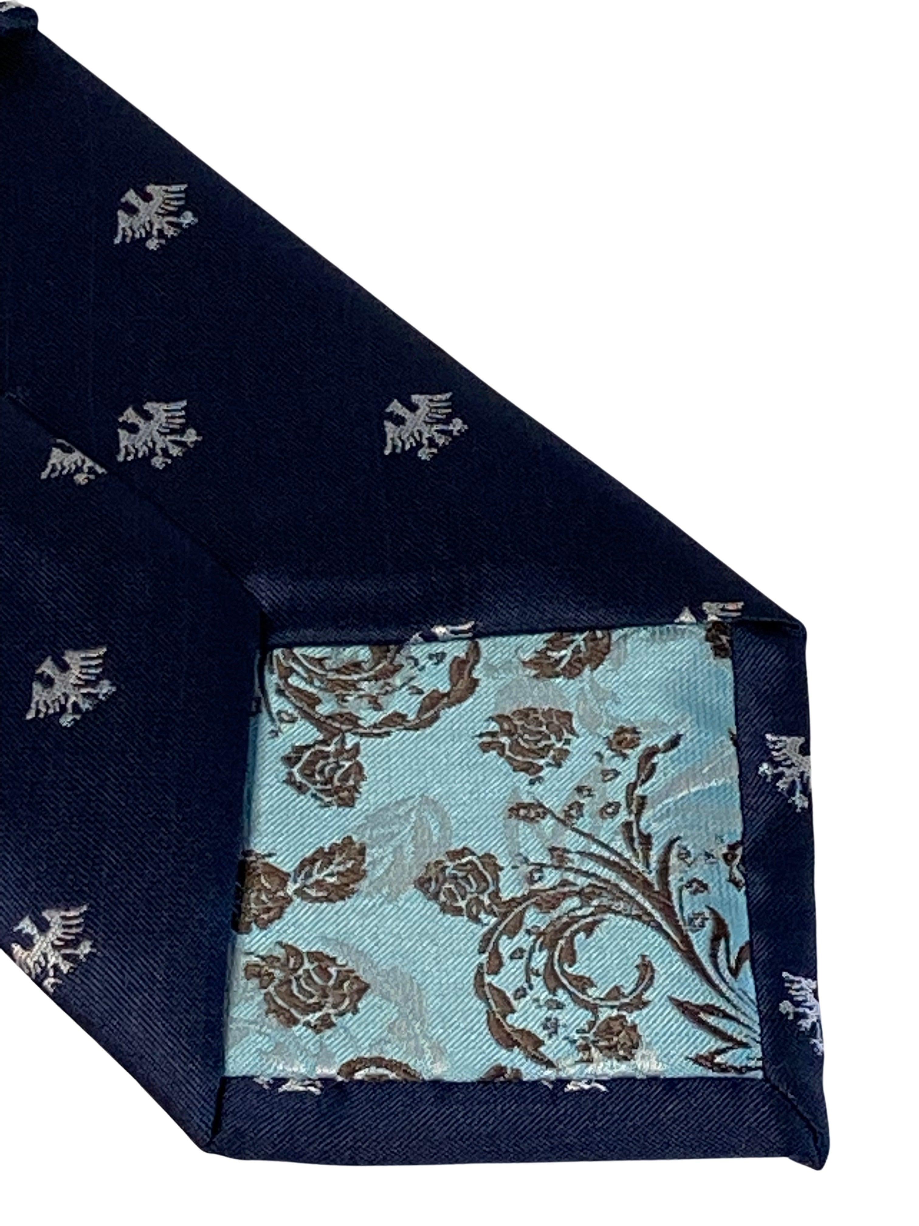 Frederick Thomas navy blue tie with Christmas pudding design 