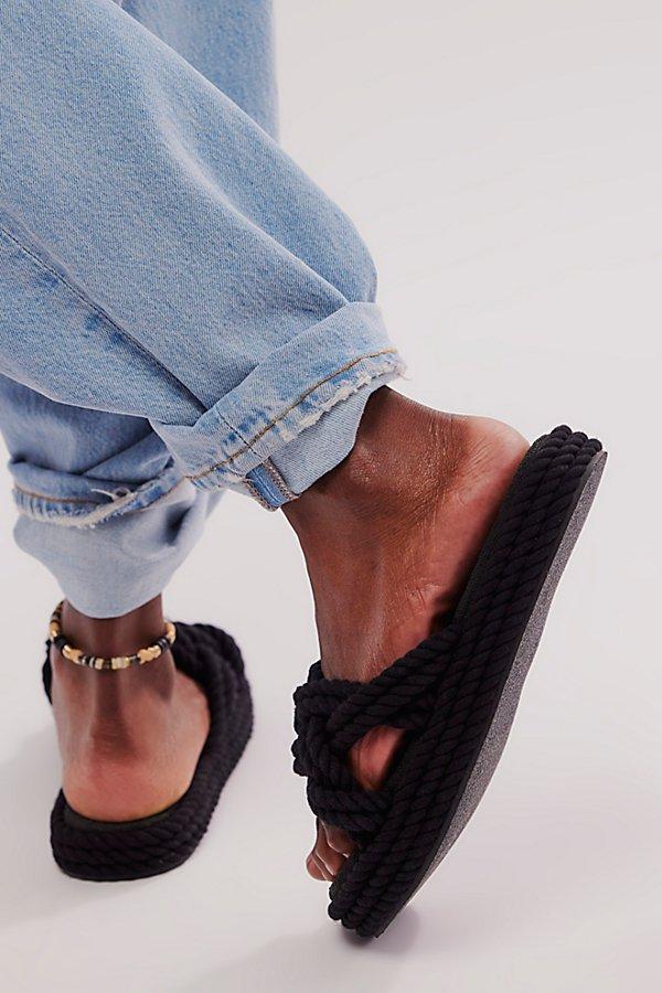 MIA Miko Rope Slide Sandals By in Black Lyst UK