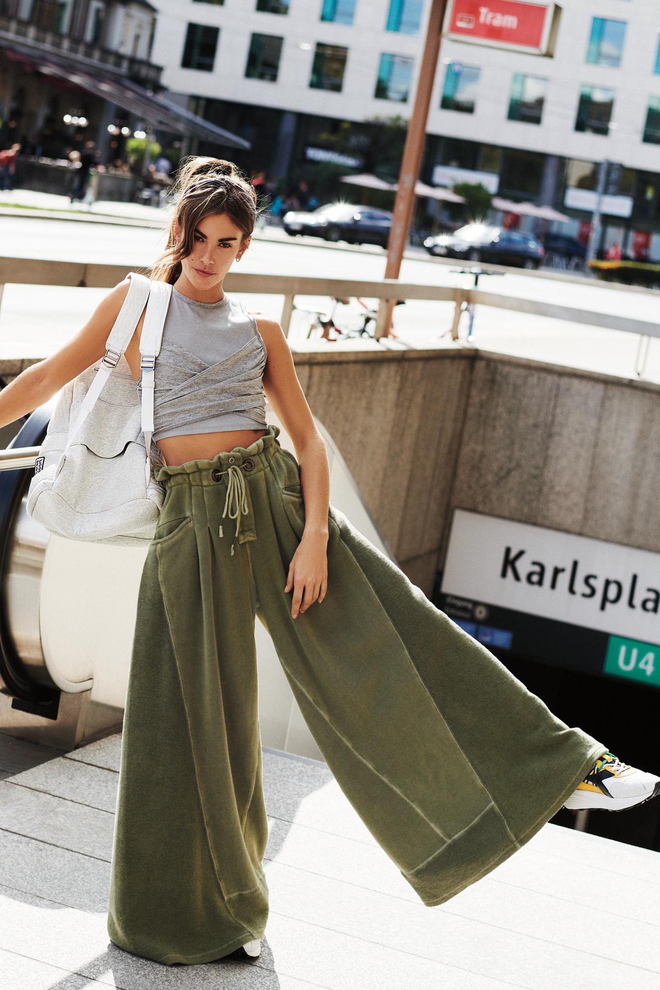 Cotton Half Court Wide-leg Pants 