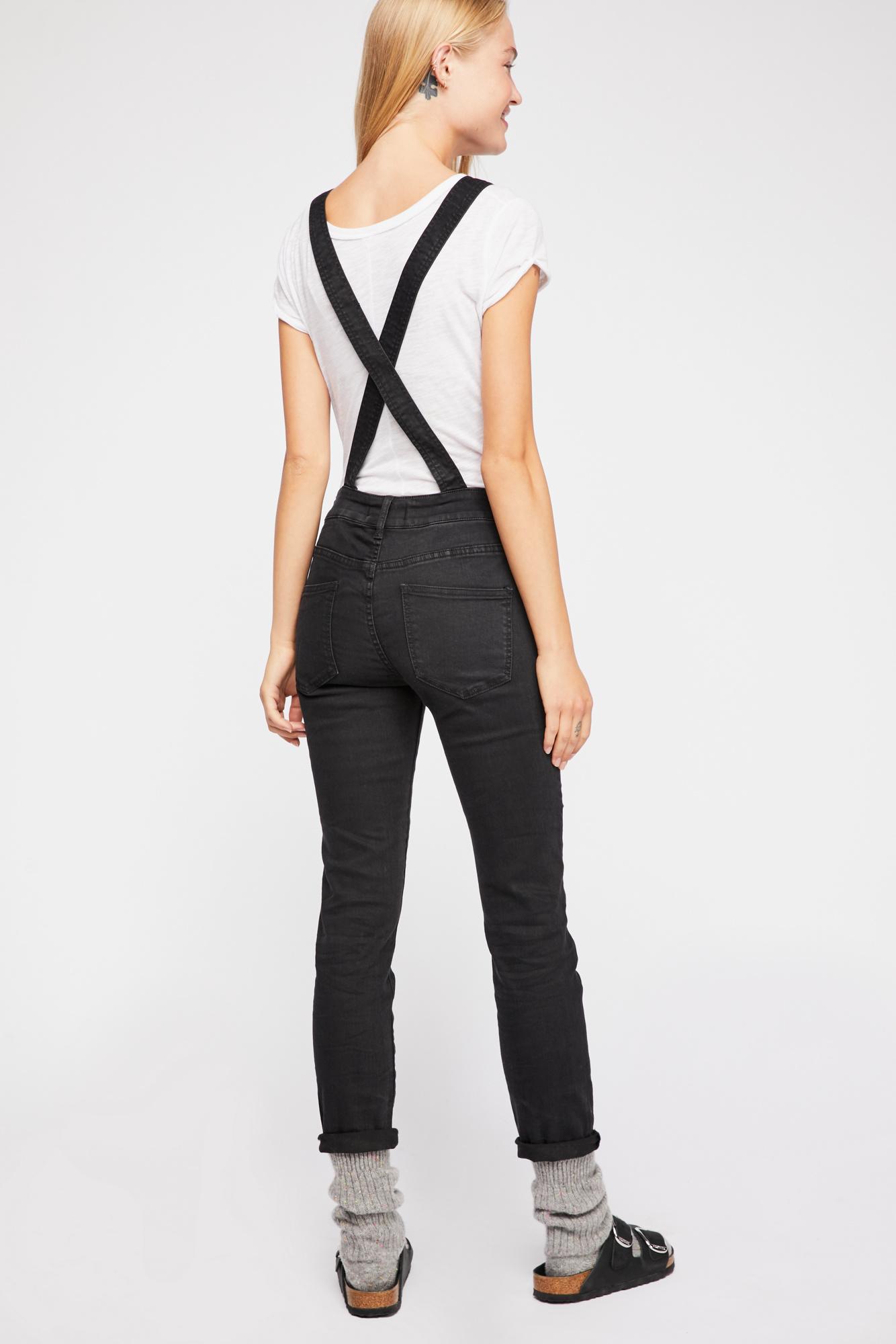 Free People Washed Denim Overall By We The Free in Black | Lyst