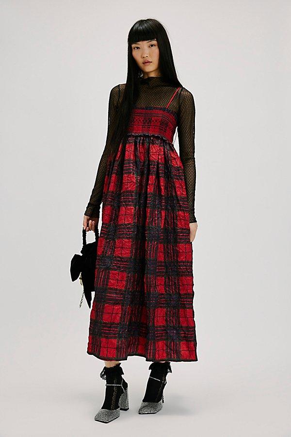 fitted lace wedding dress FALL IN LOVE PLAID MAXI DRESS – AKIRA