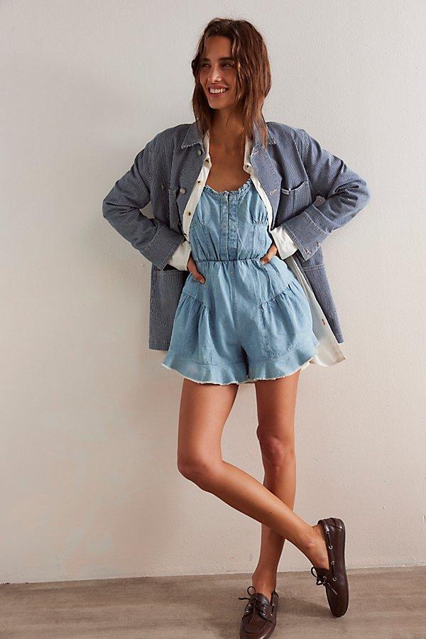 Free People Nikita Playsuit in Blue Lyst