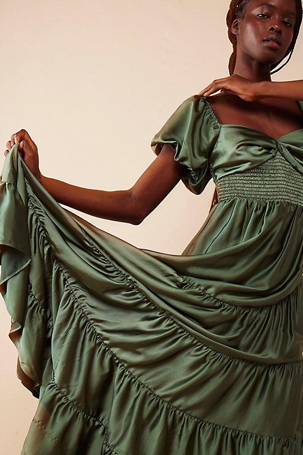 Free People Sundrenched Silky Maxi Dress in Green | Lyst