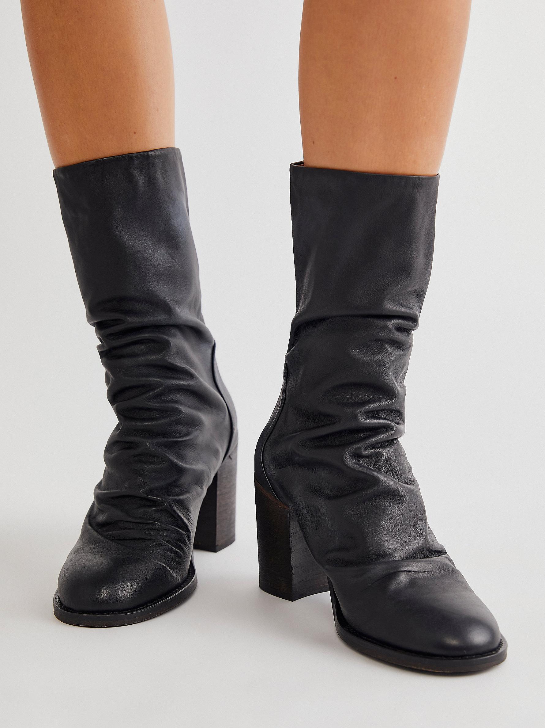 black block heel boot