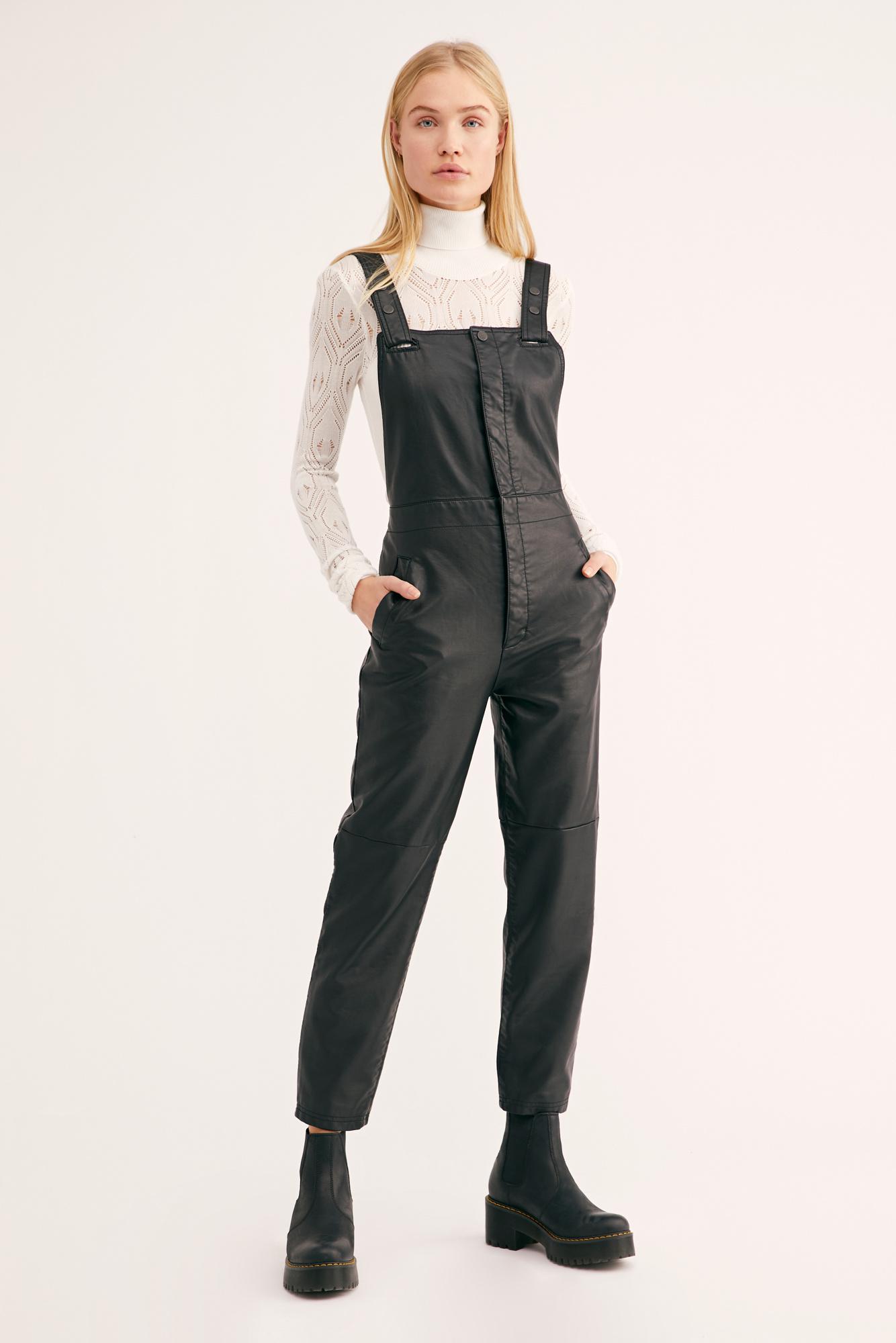 free people black overalls