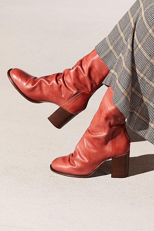 elle block heel boot bone