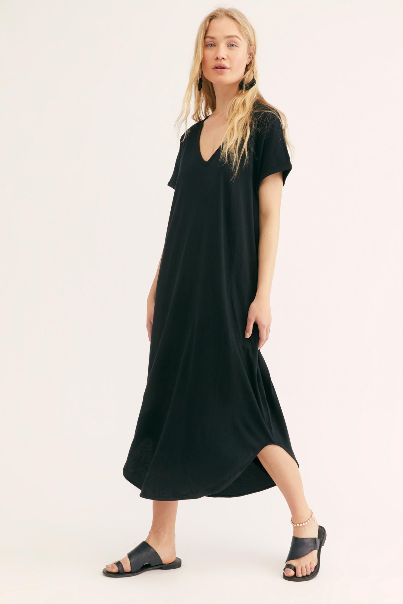 free people black midi dress