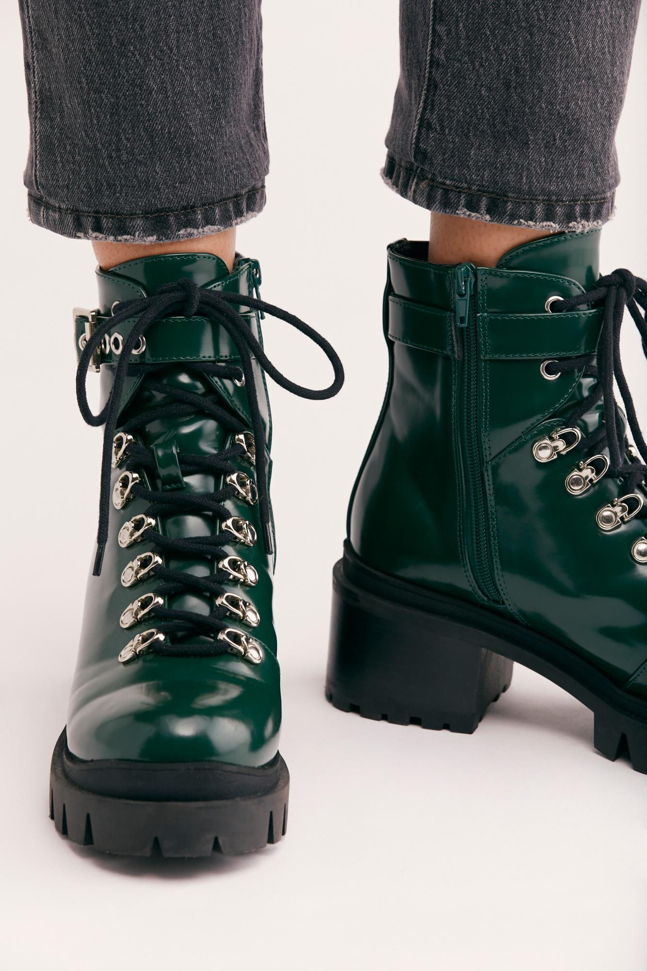 free people check lace up boot