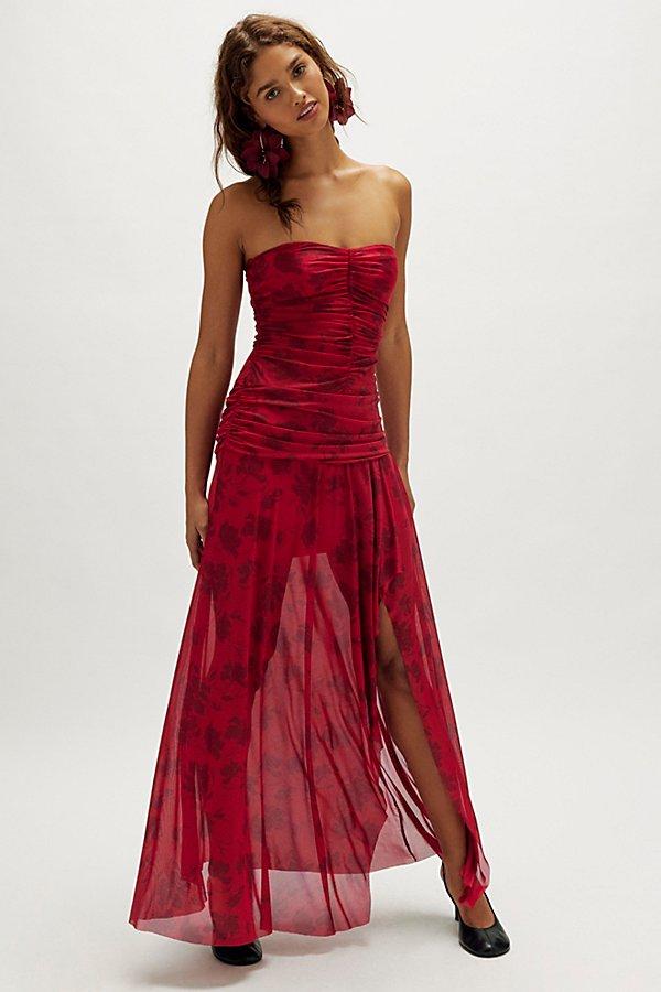 bec and bridge red strapless dress Bec & Bridge Fp X Rubi Strapless Maxi Dress in Red