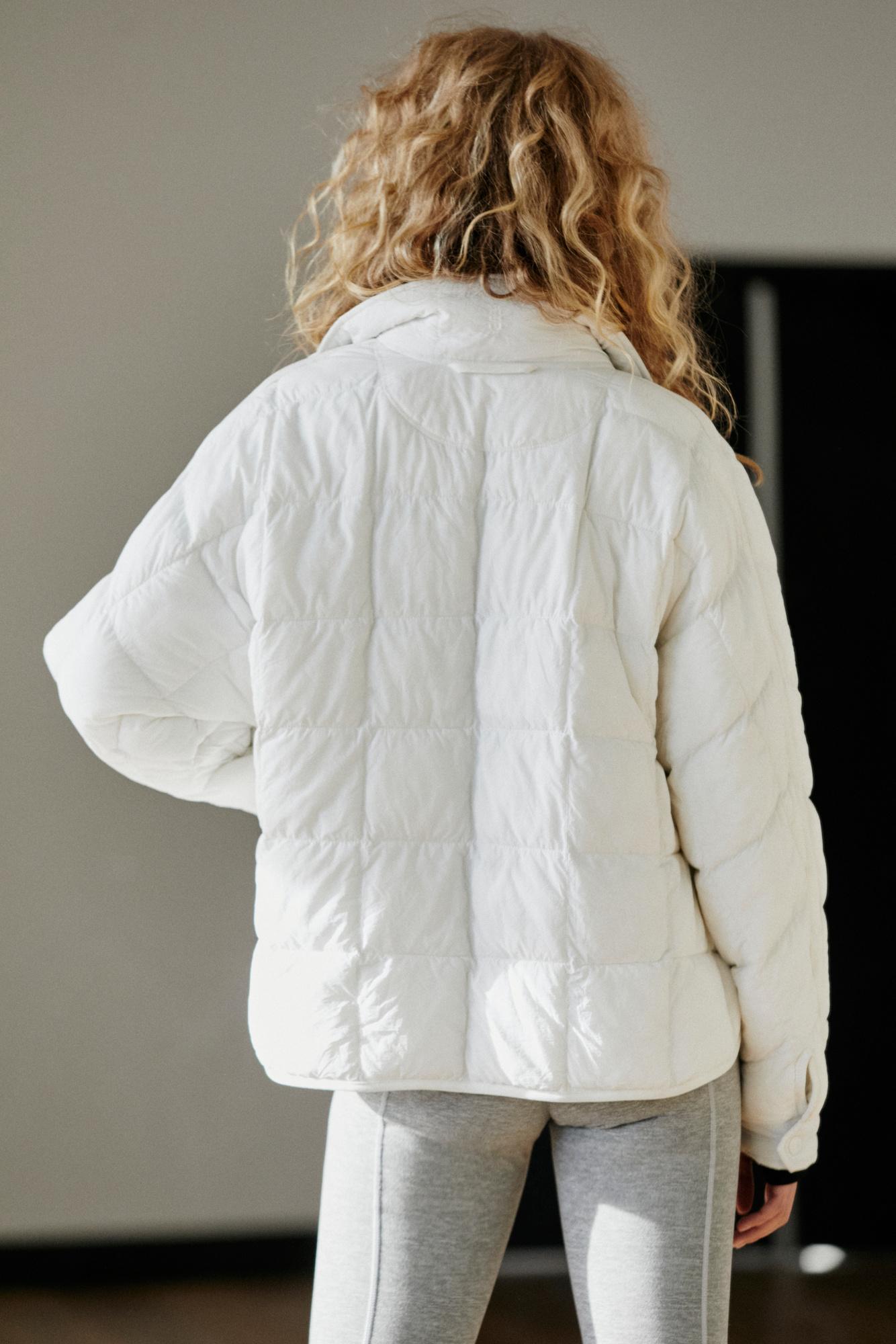 womens black hooded down jacket