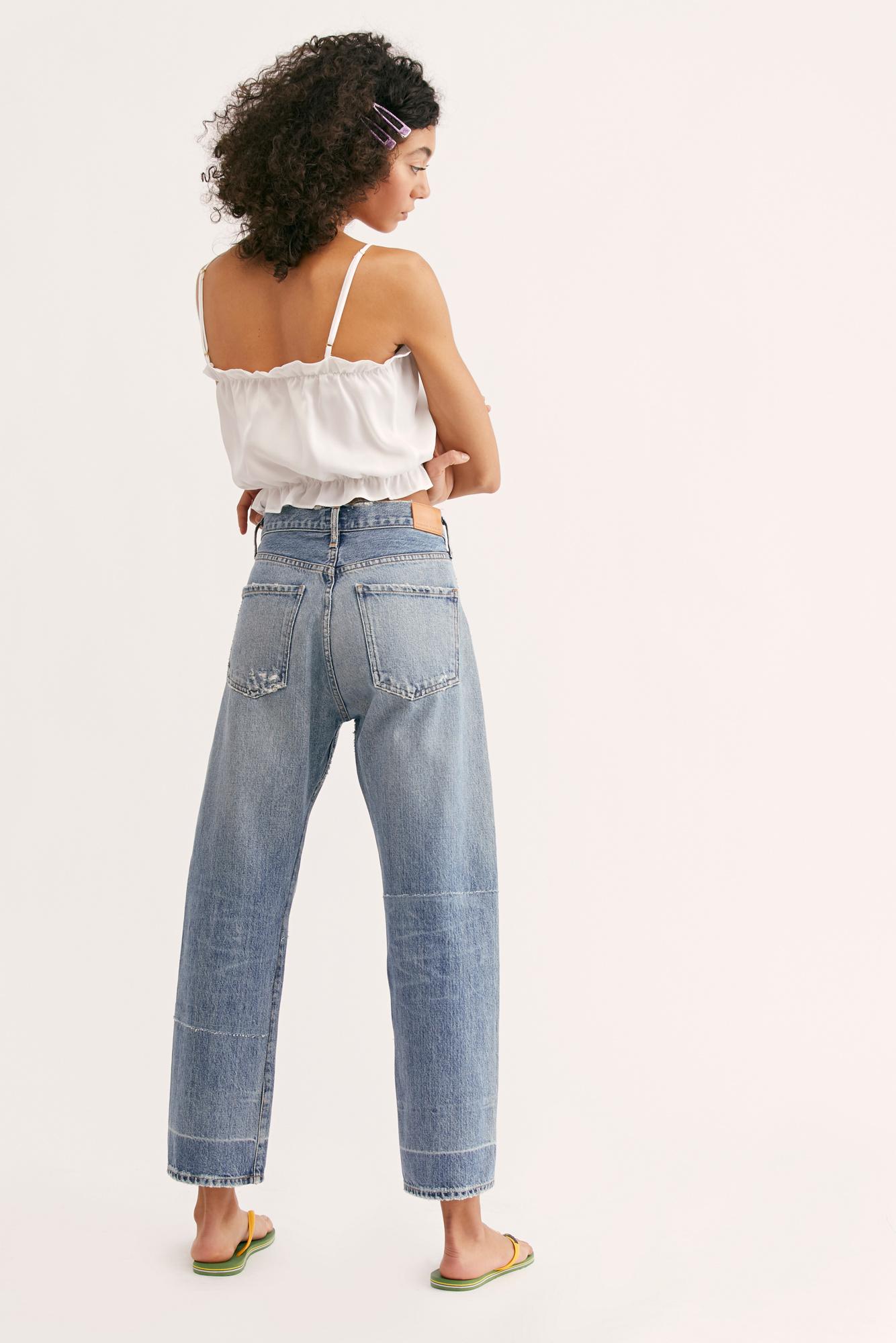 Blue Citizens of Humanity Denim Emery Relaxed-leg Cropped Jeans in Black Womens Clothing Jeans Capri and cropped jeans 