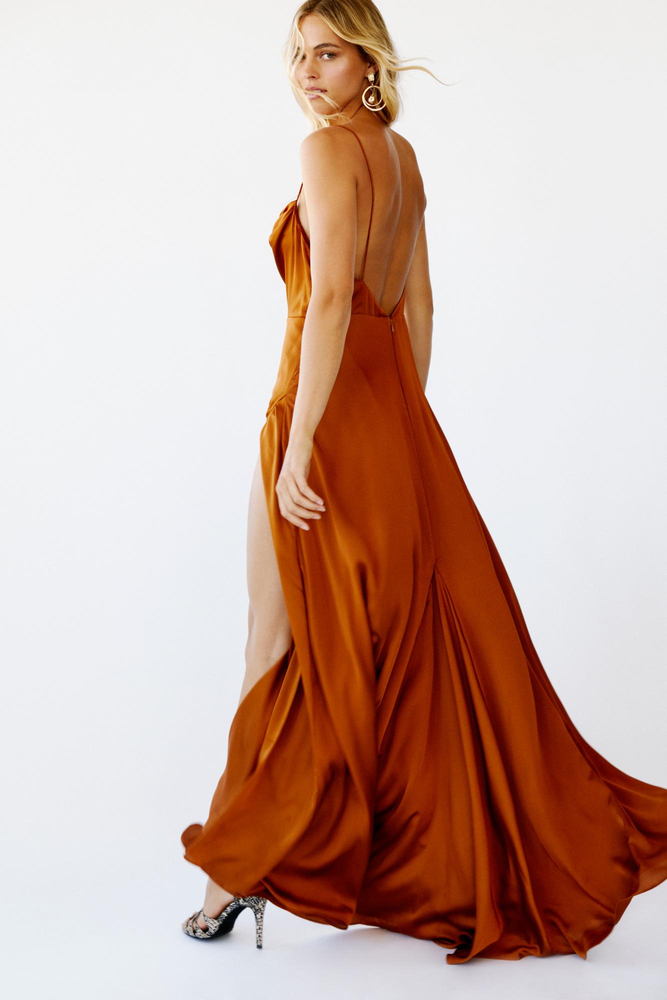 maxi rust dress