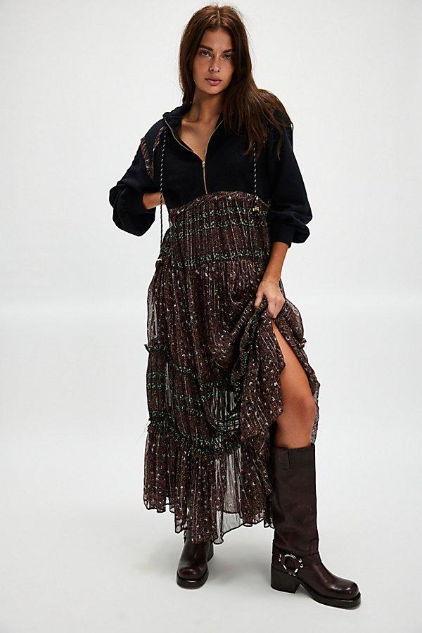 fitted lace wedding dress Lillie Bali Floral Dress Maxi Dress - Black main image 1